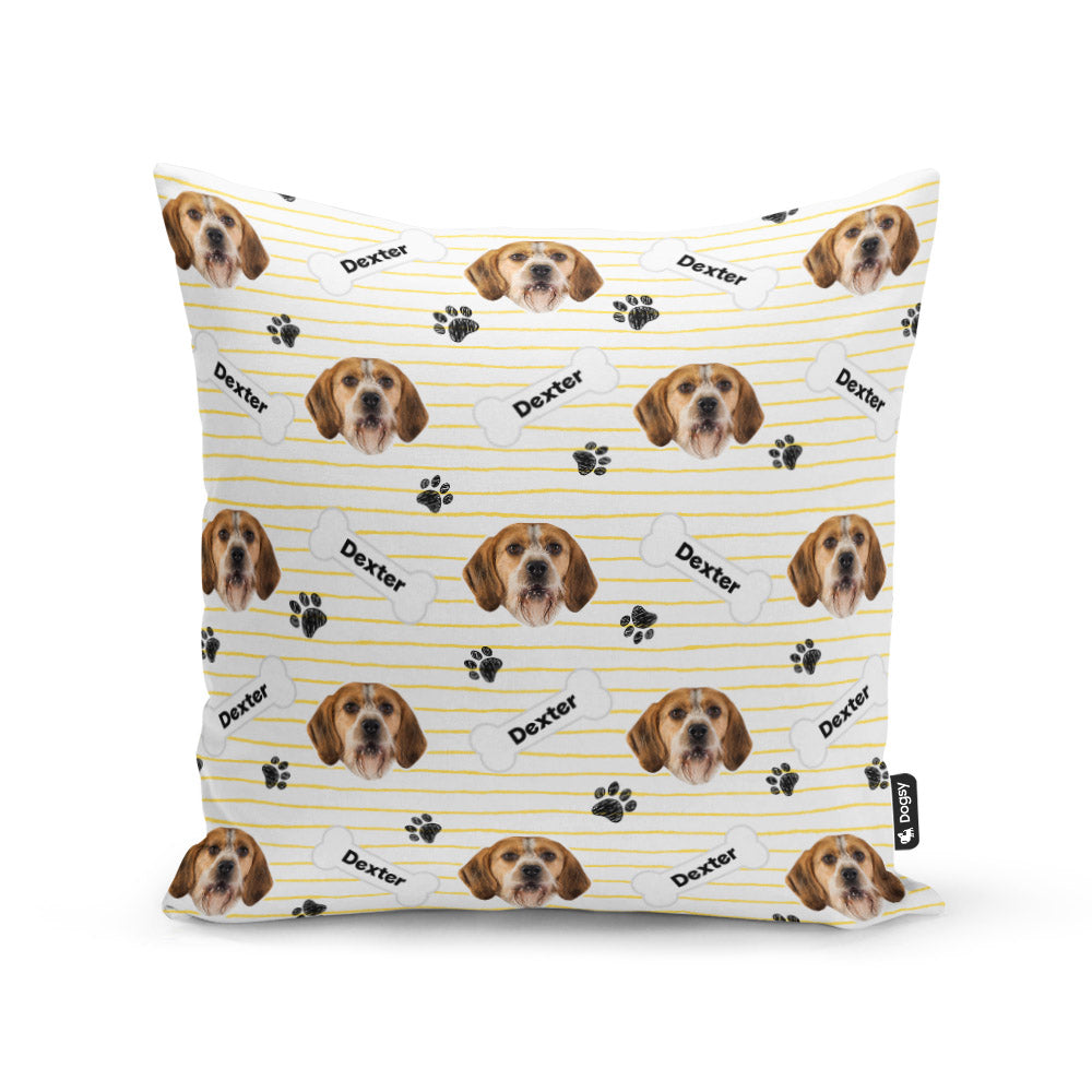 White Dexter Sponsors Name Cushion