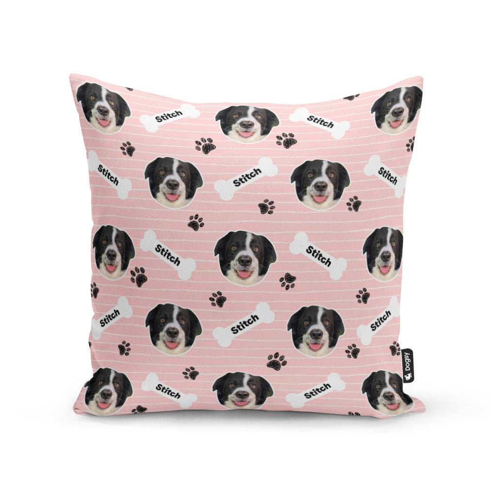 Baby Pink Stitch Sponsors Name Cushion