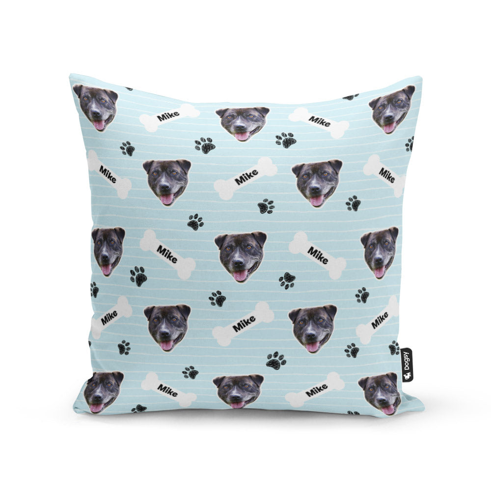 Blue Mike Sponsors Name Cushion