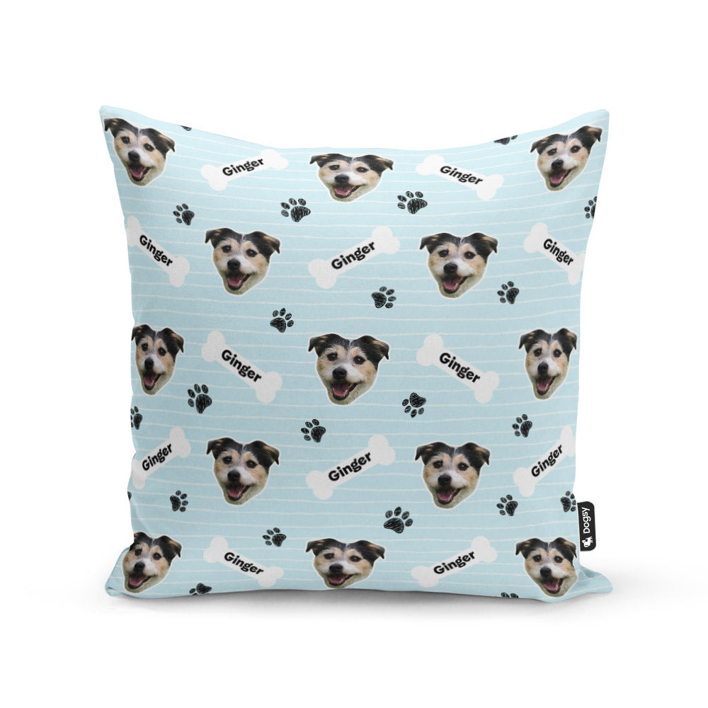 Ginger Sponsors Name Blue Cushion