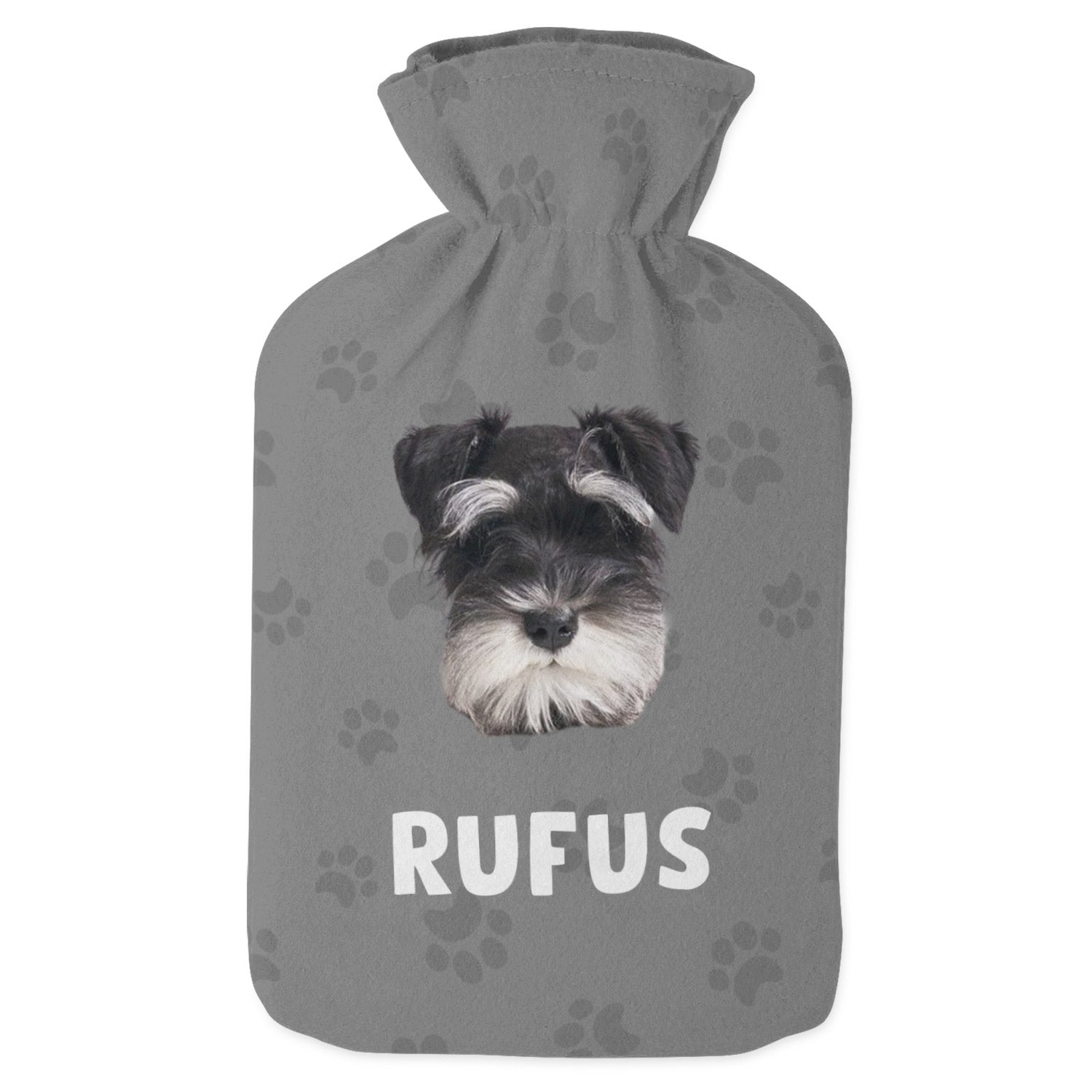 Dog Face and Name Hot Water Bottle