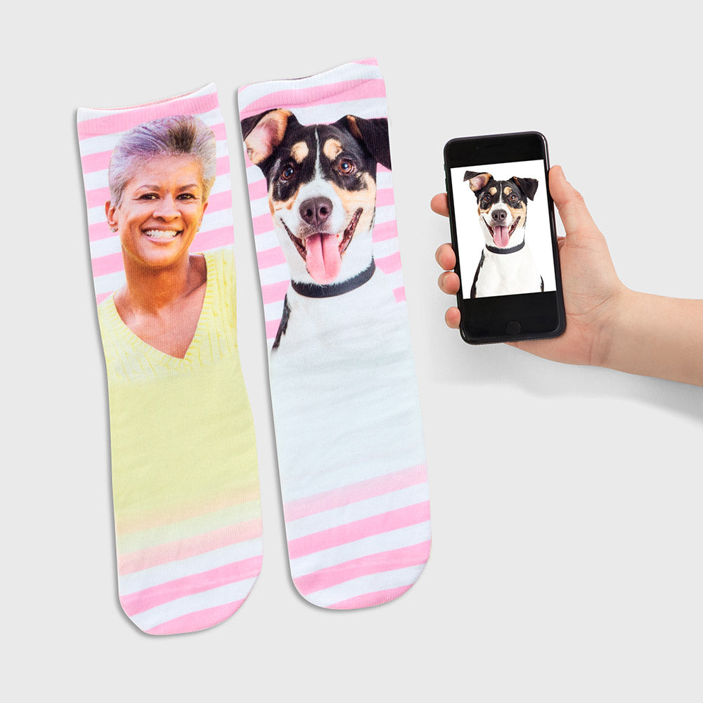 Personalised Dog & Owner Face Socks