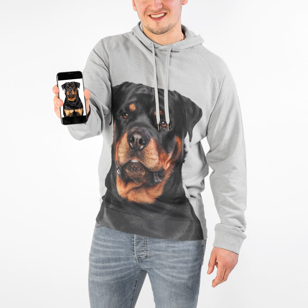 Personalised Dog Face Mens Hoodie