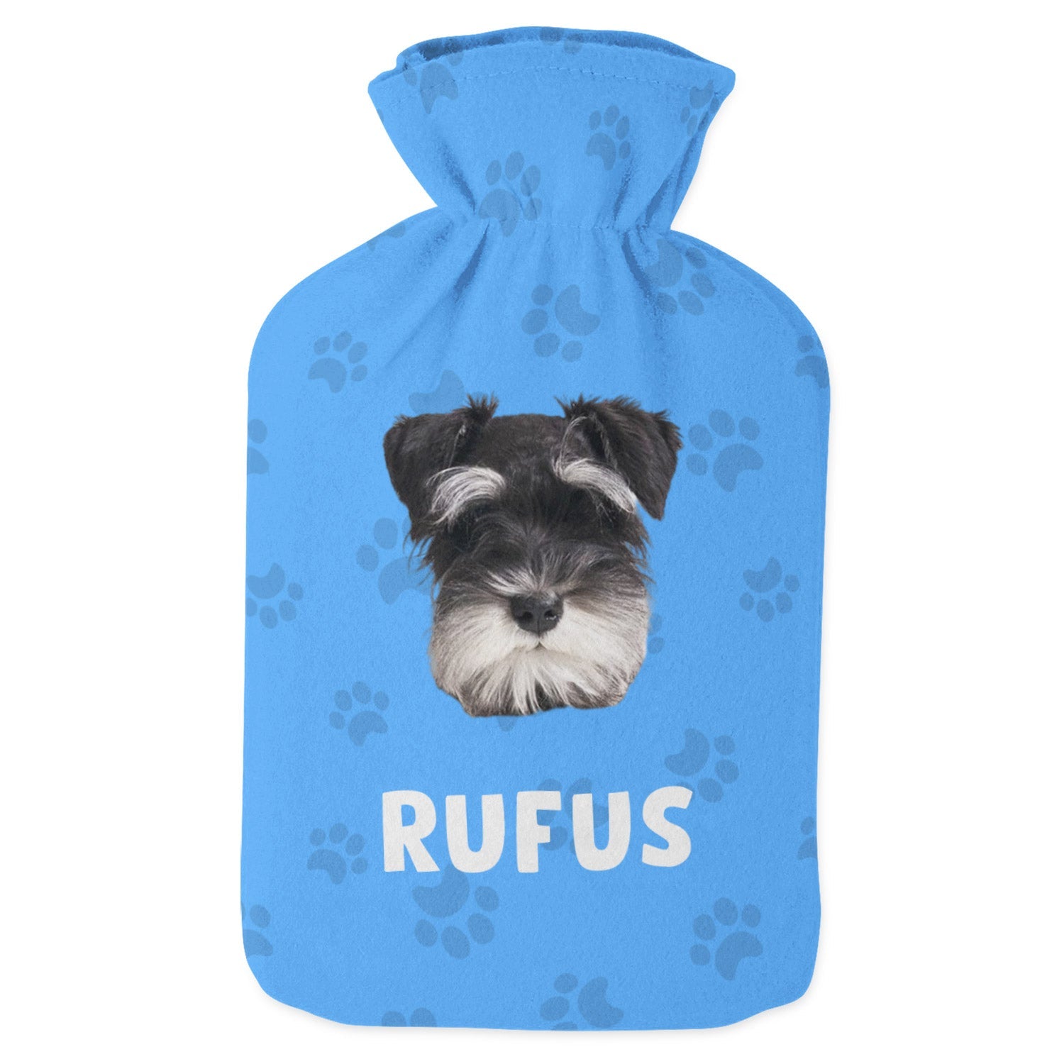 Dog Face and Name Hot Water Bottle
