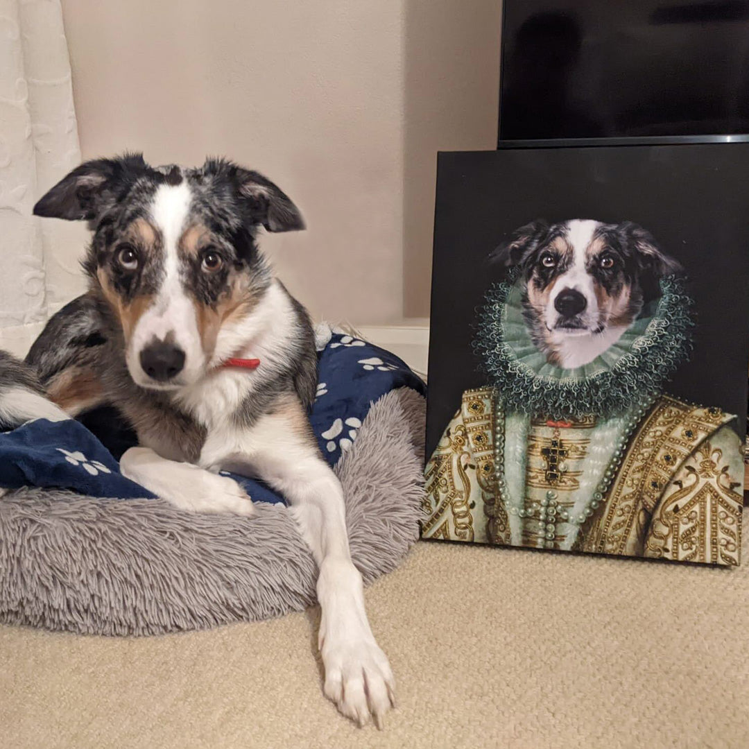 Dog Lady Portrait Canvas
