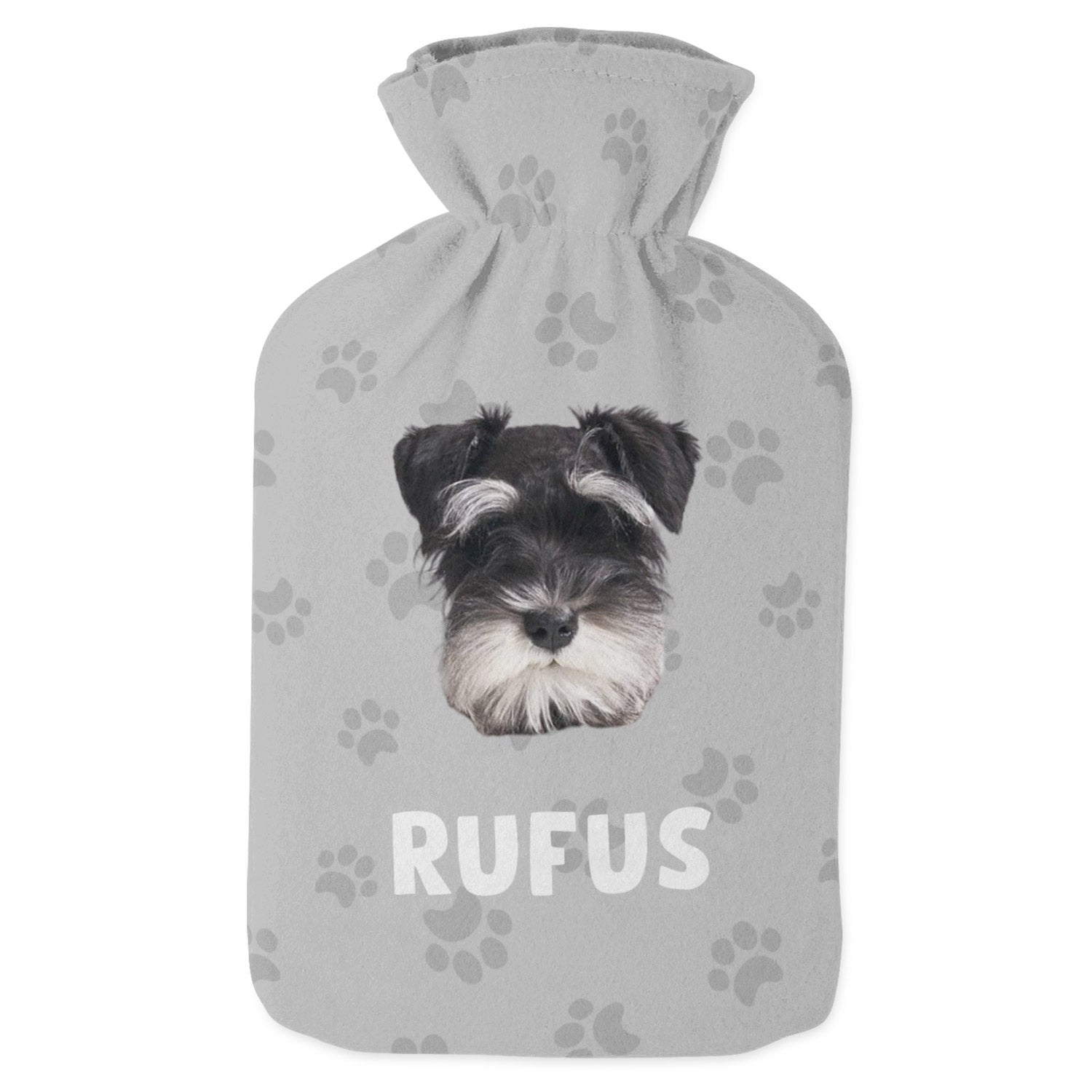 Dog Face and Name Hot Water Bottle