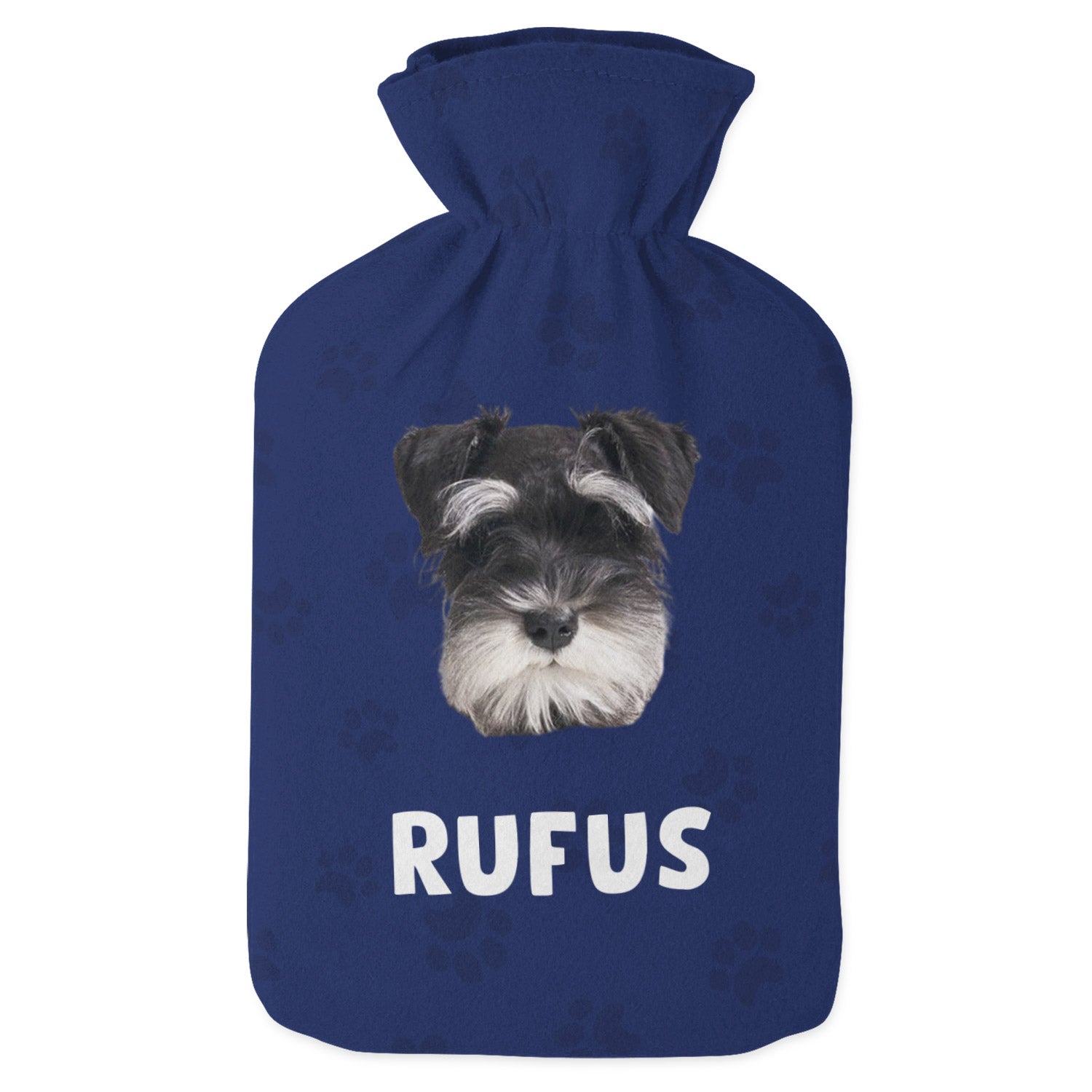 Dog Face and Name Hot Water Bottle