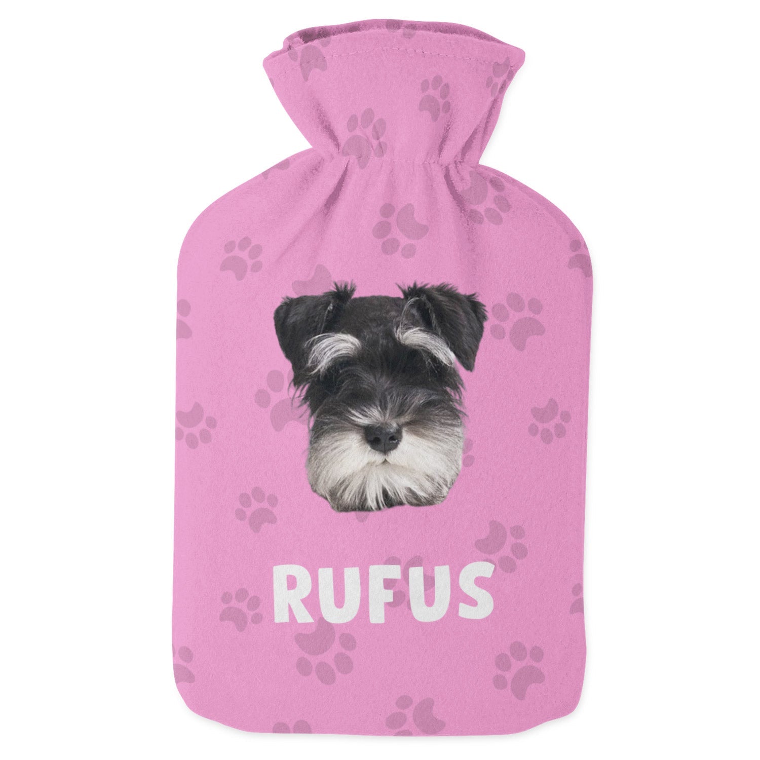 Dog Face and Name Hot Water Bottle