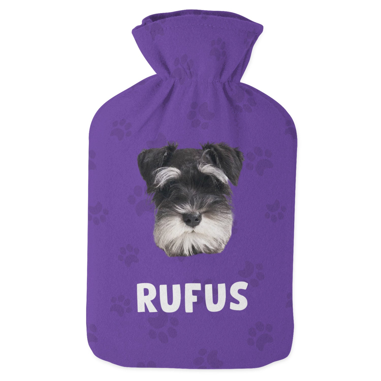 Dog Face and Name Hot Water Bottle