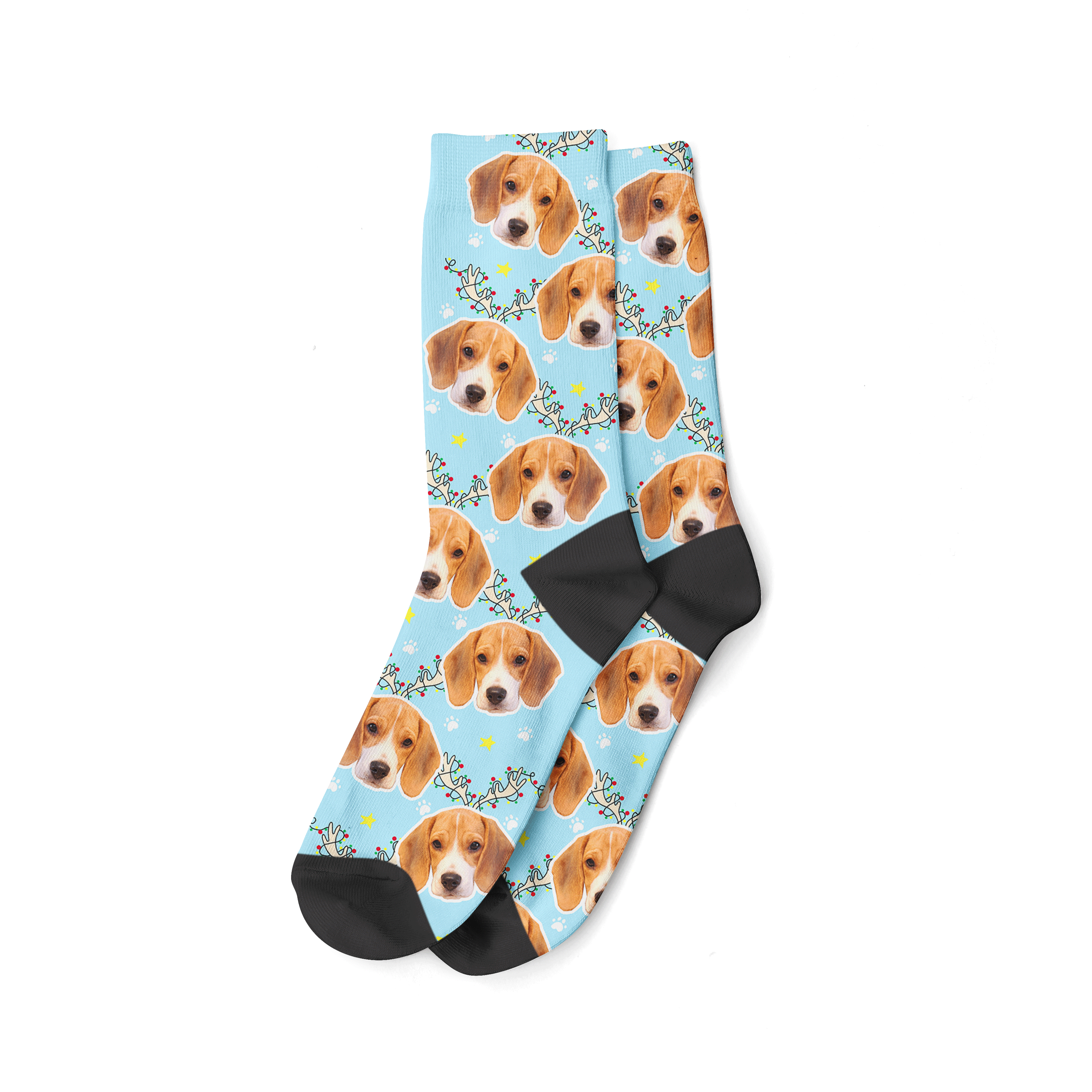 Personalised Reindeer Dog Christmas Socks