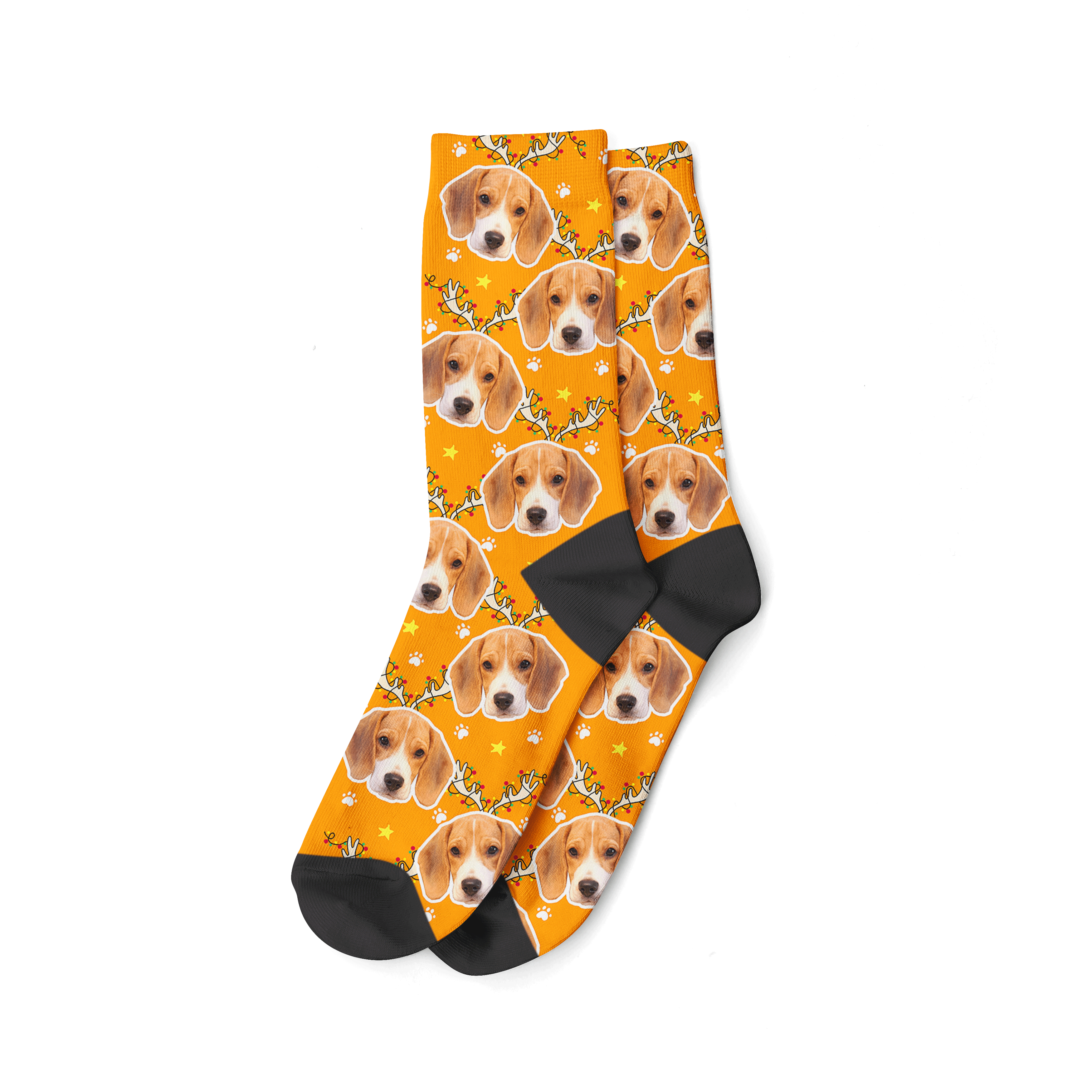 Reindeer Dog Christmas Socks With Dog Face