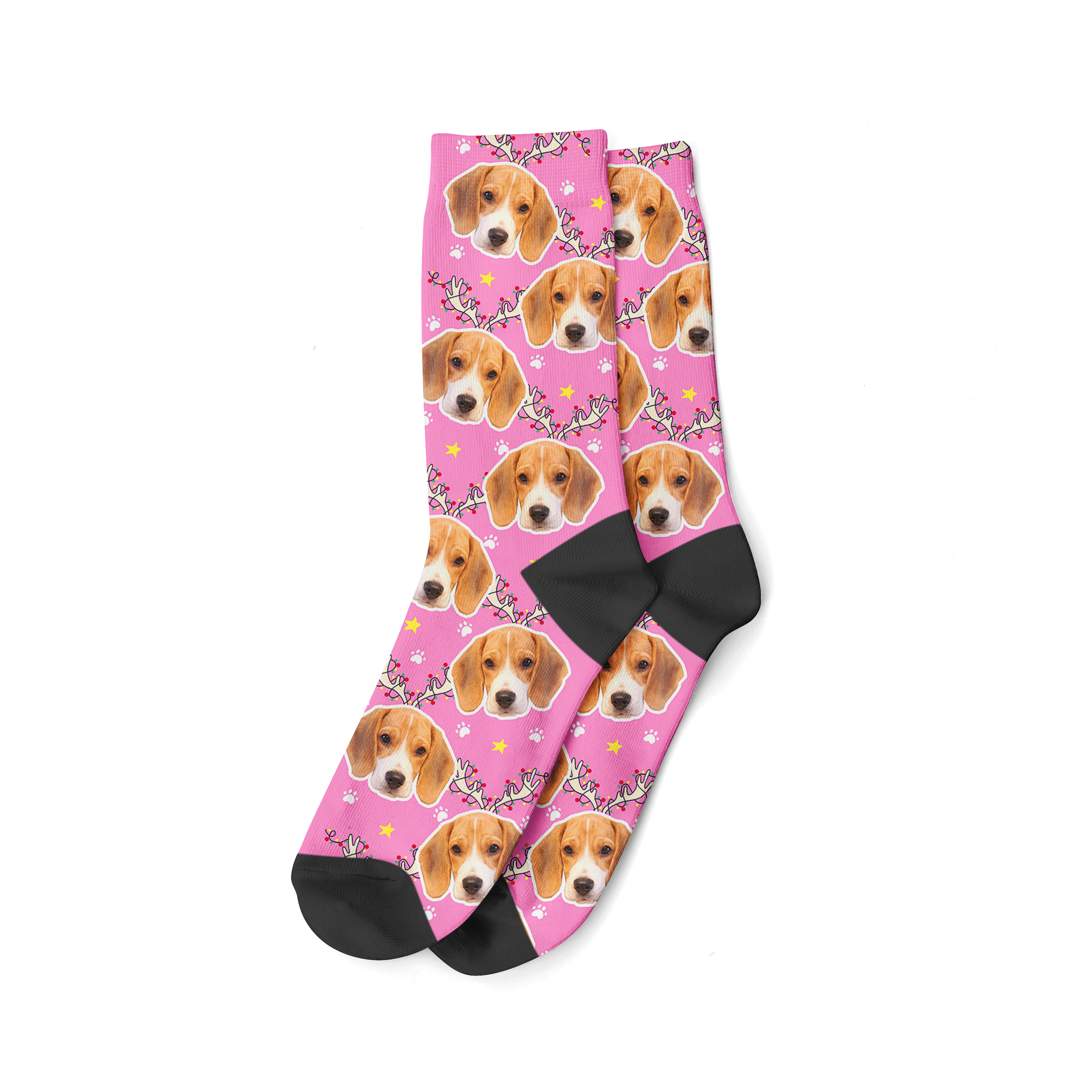 Reindeer Dog Christmas Socks With Photo