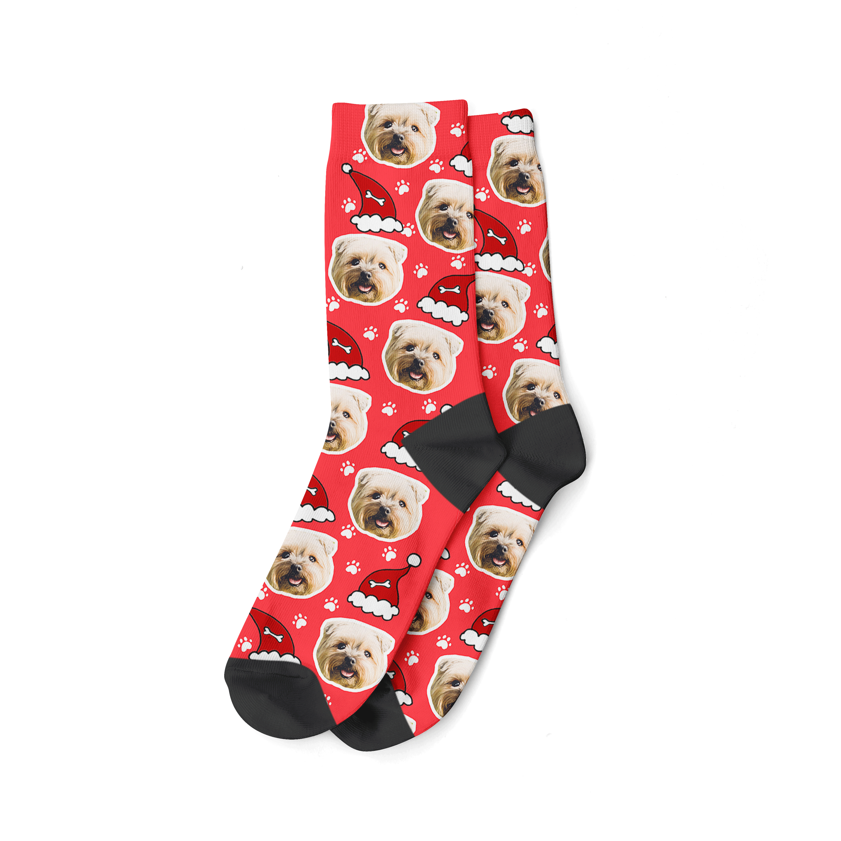 Santa Dog Face Christmas Socks