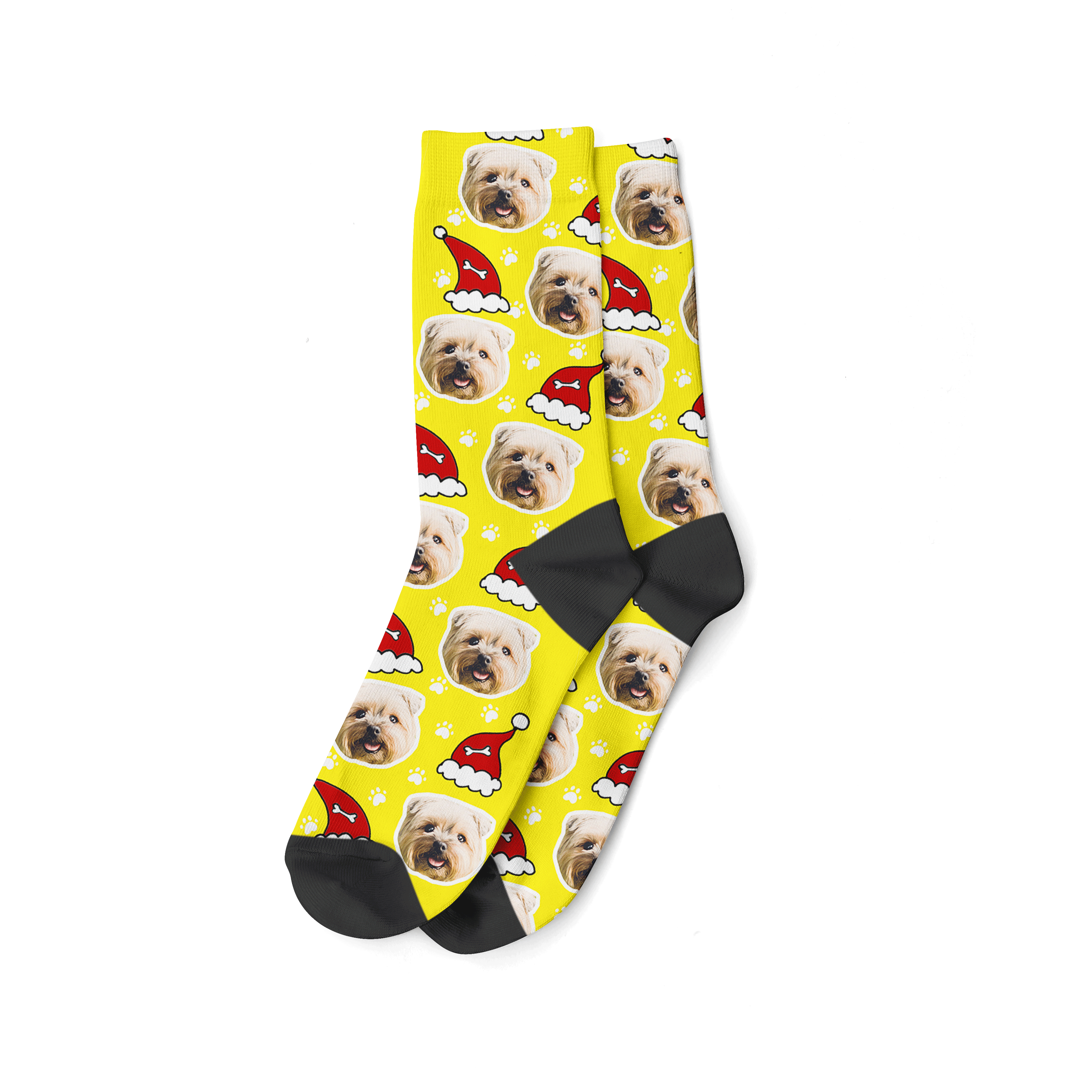 Santa Dog Christmas Custom Photo Socks