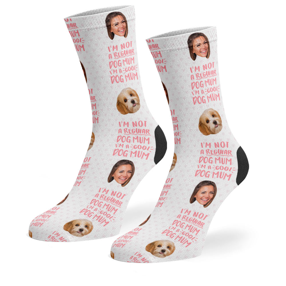 White Cool Dog Mum Socks