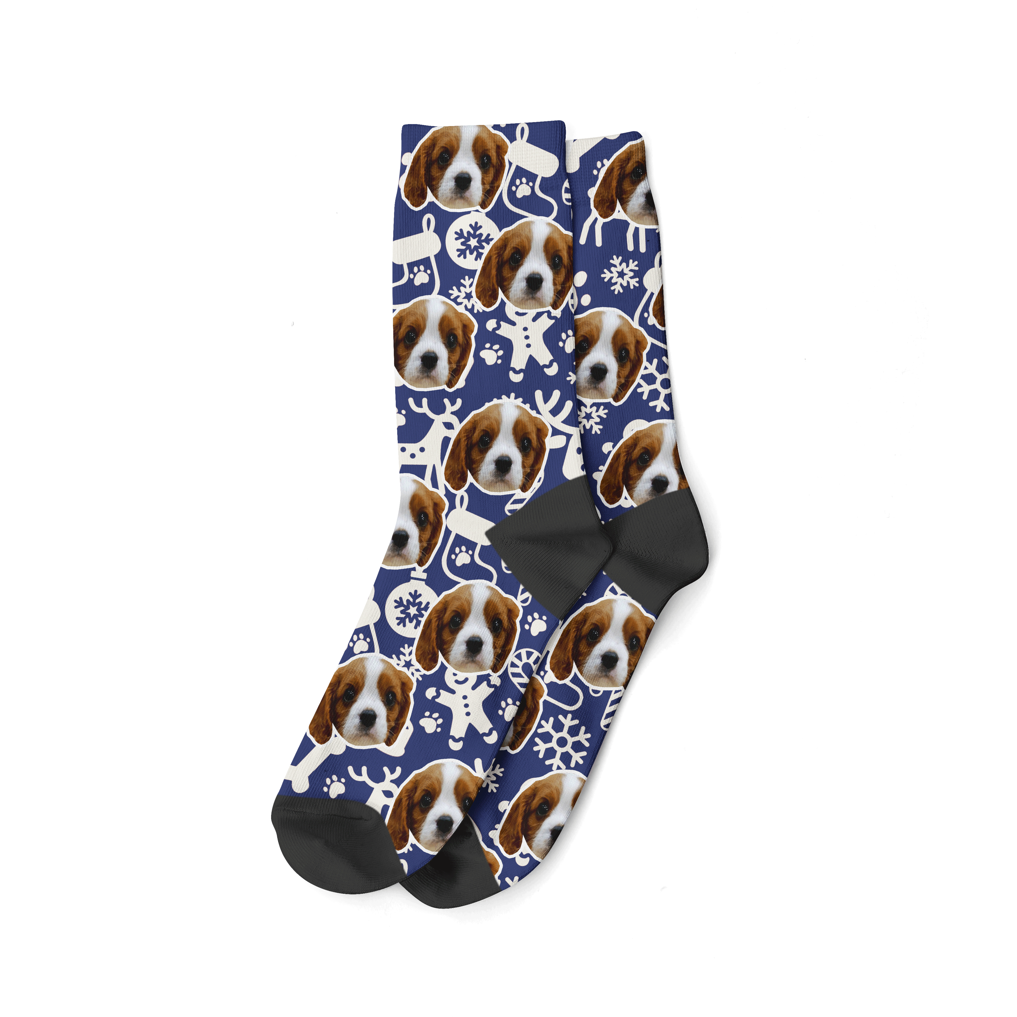 Blue Christmas Pattern Dog Socks