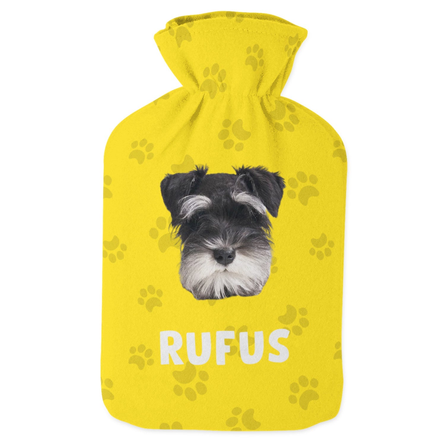 Dog Face and Name Hot Water Bottle