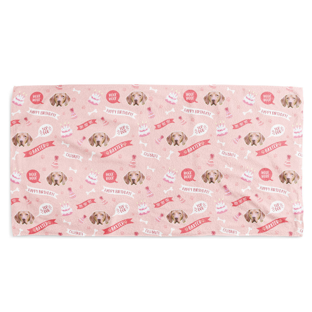 Happy Birthday Dog Beach Towel
