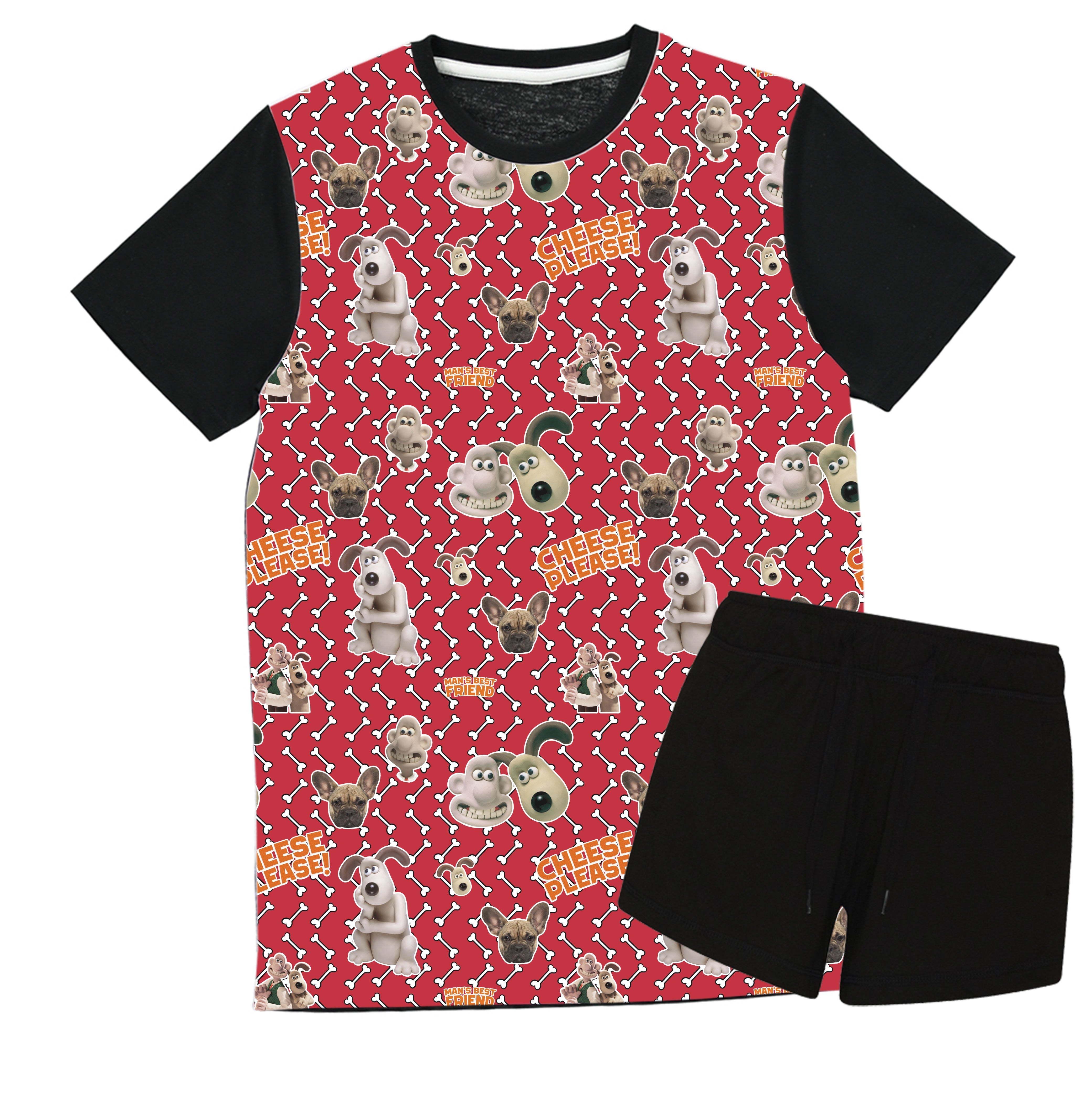 Wallace & Gromit 'Cheese Please' Dog Face Pyjamas