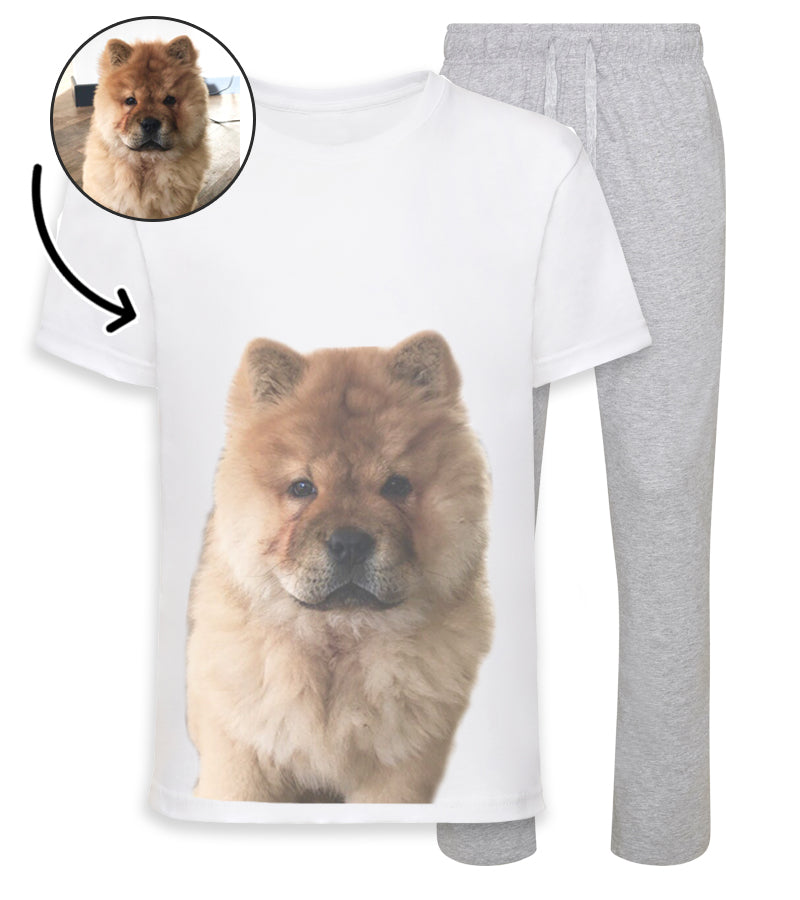 Grey Dog Photo Mens Pyjama Set