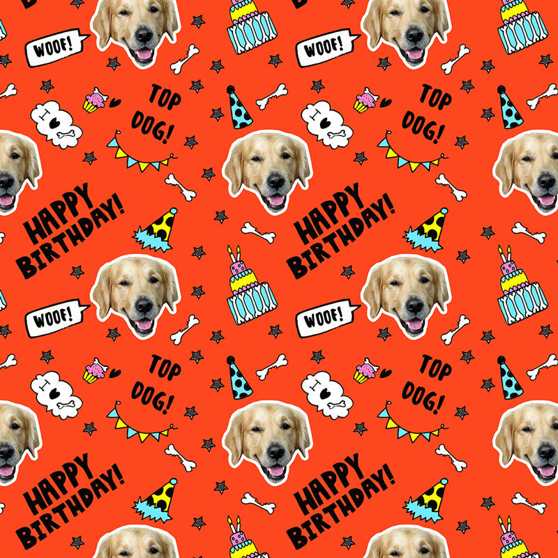 Orange Dog Photo Wrapping Paper