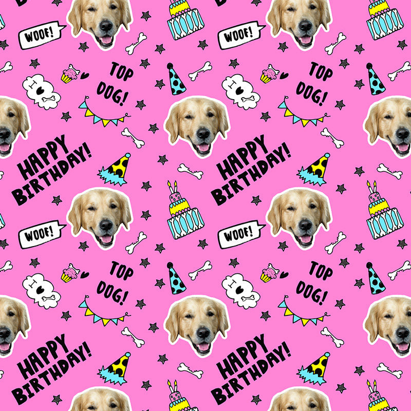 Pink Dog Photo Wrapping Paper