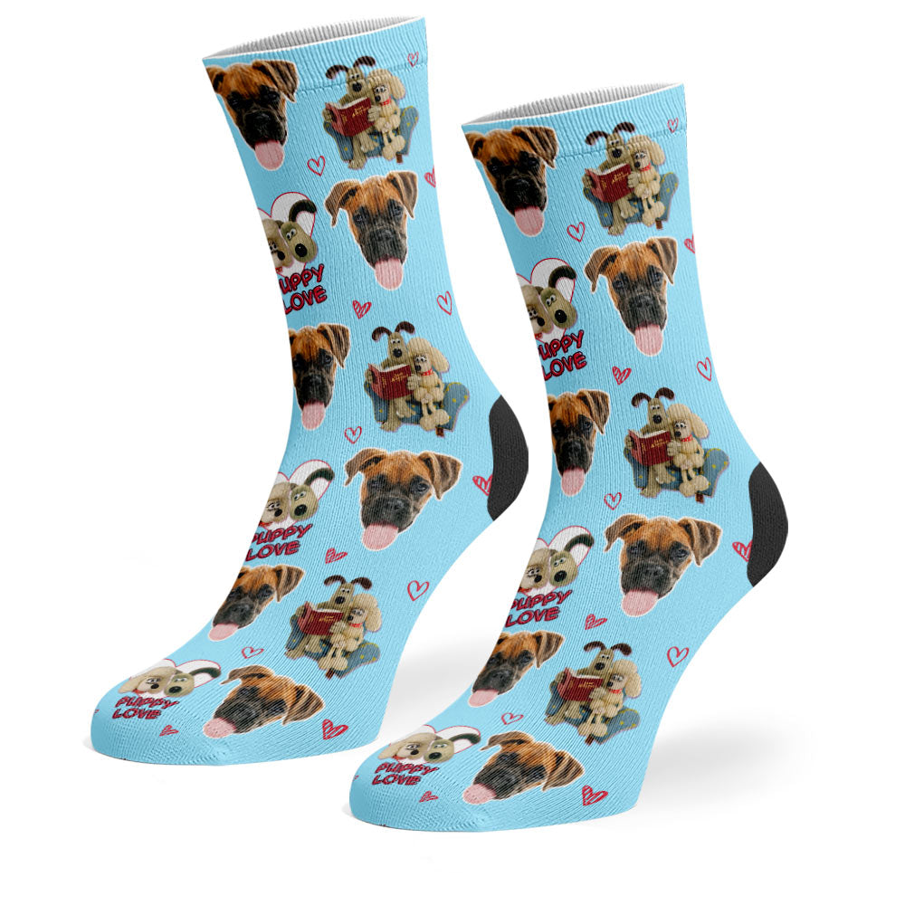 Puppy Love Wallace & Gromit Dog Photo Socks