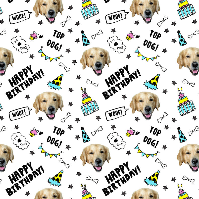 White Dog Photo Wrapping Paper