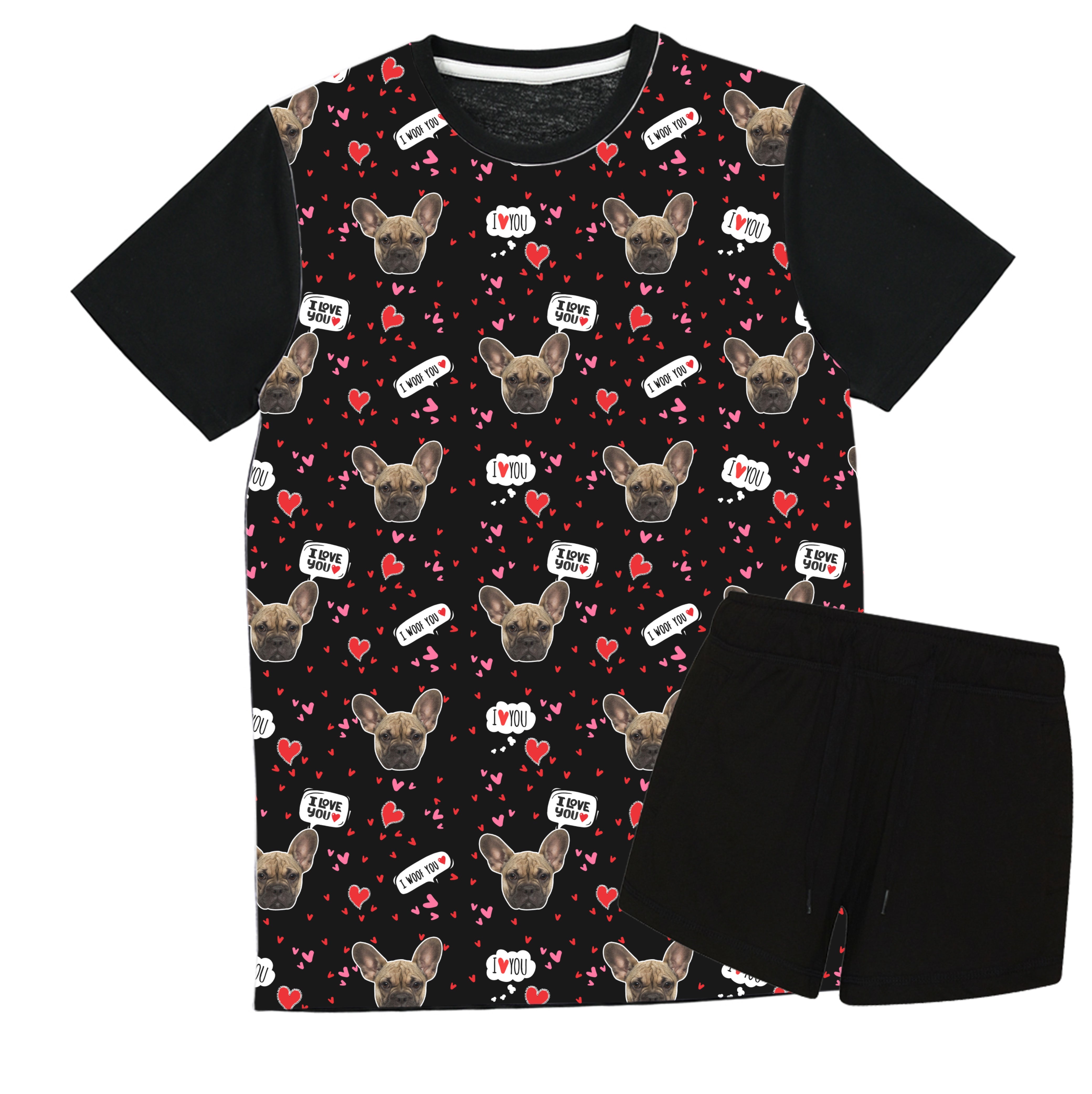 I Woof You Black Pyjamas