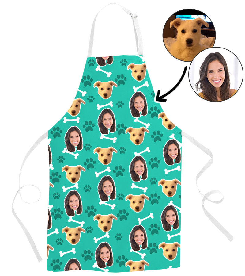 You and Your Dogs Faces On A Kitchen Apron