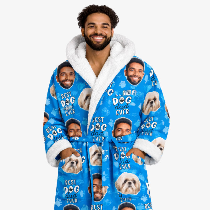 Best Dog Dad Ever Personalized Bathrobe