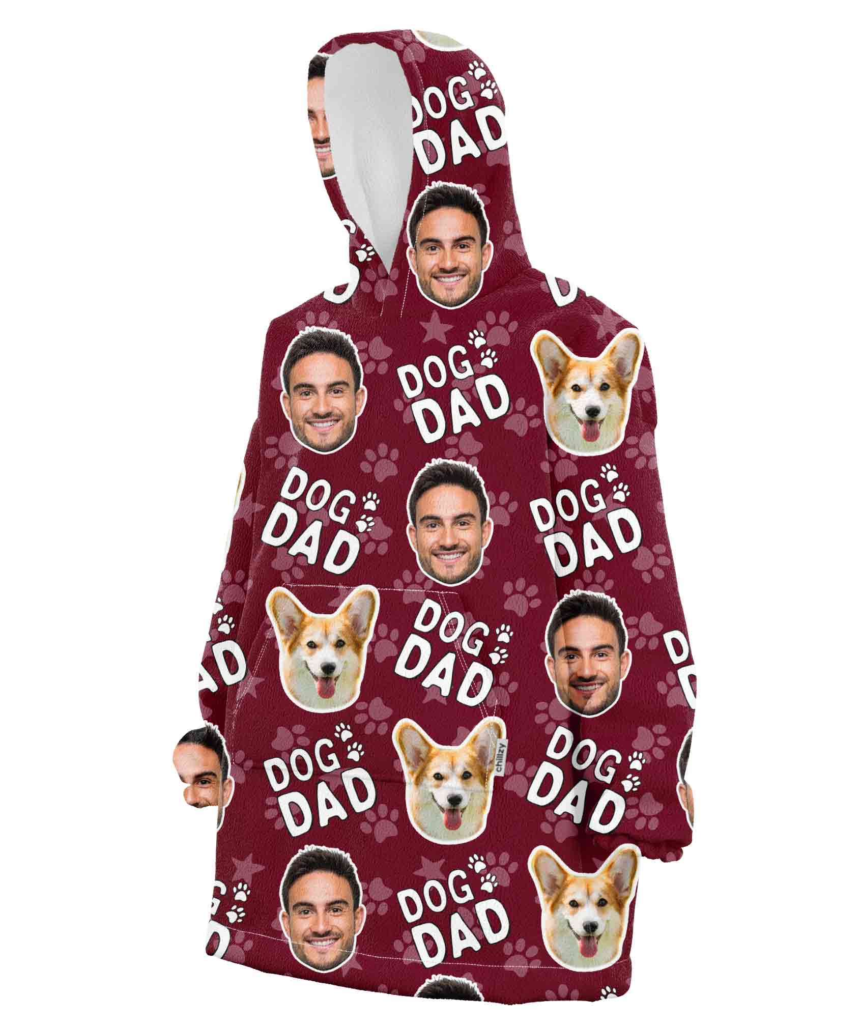 Dog Dad Personalized Hooded Blanket