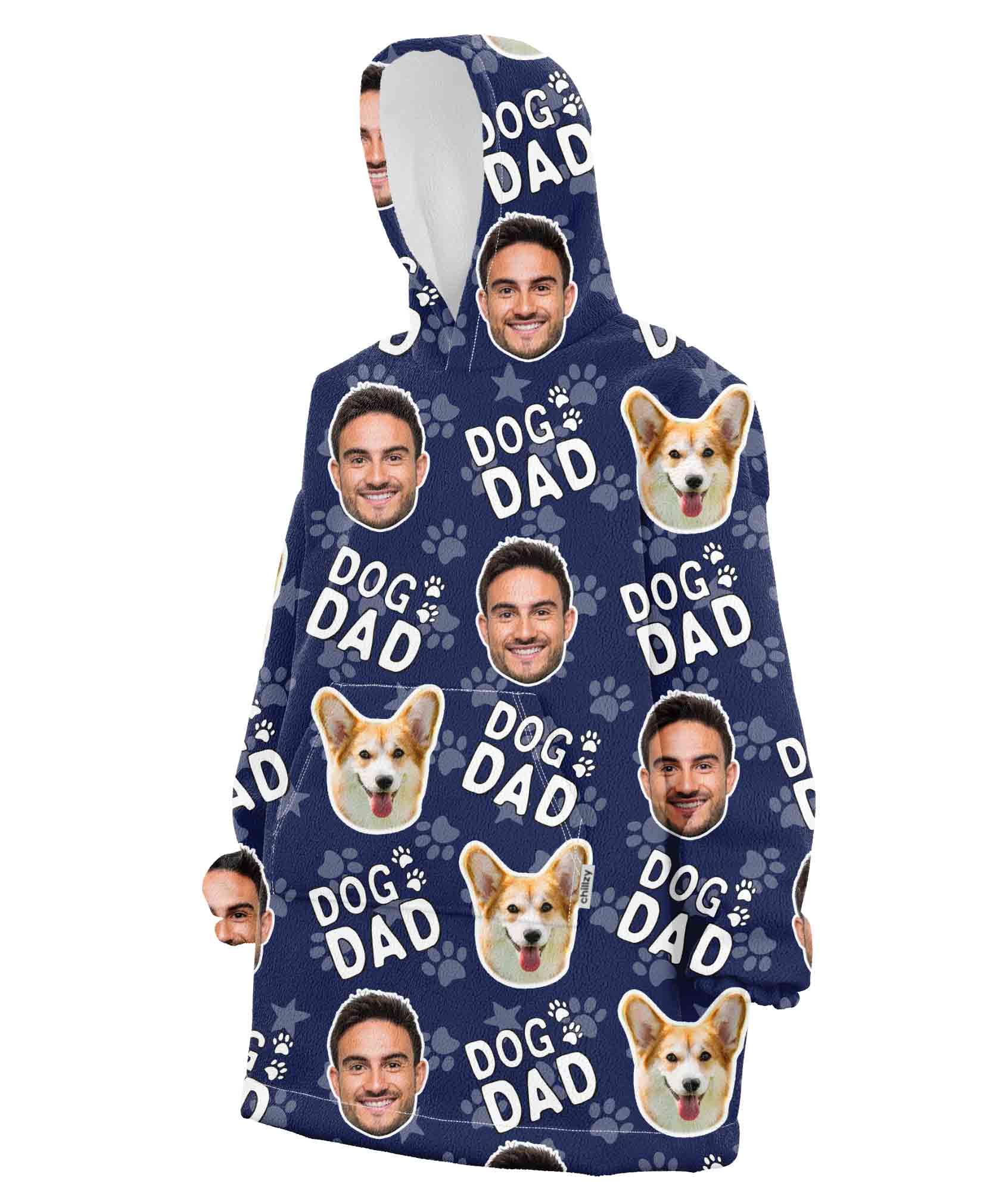 Dog Dad Personalized Hooded Blanket