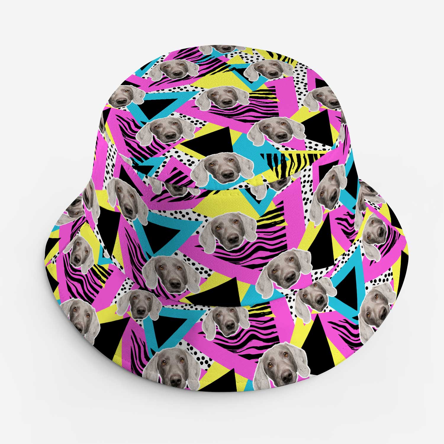 Retro Pink Dog Custom Bucket Hat