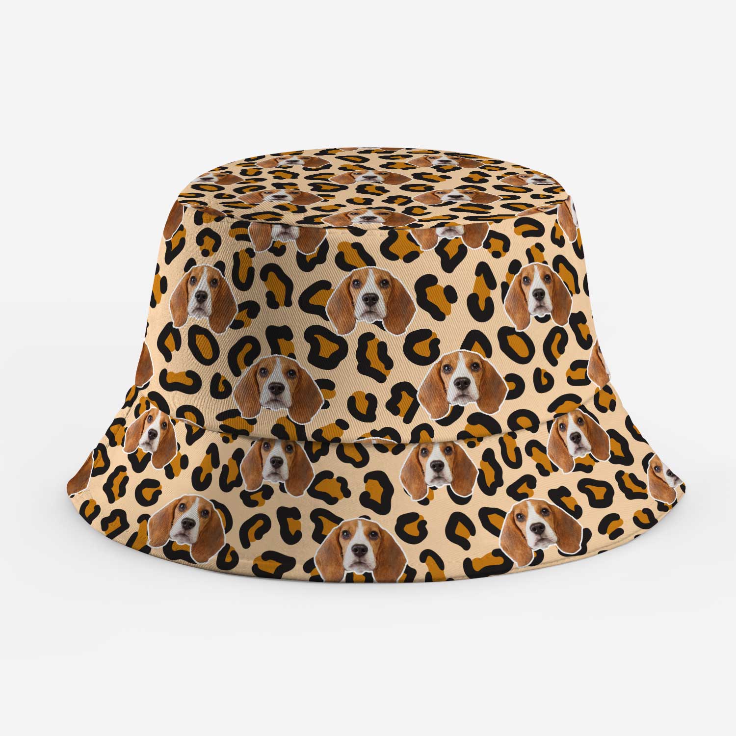 Leopard Print Dog Faces Custom Bucket Hat