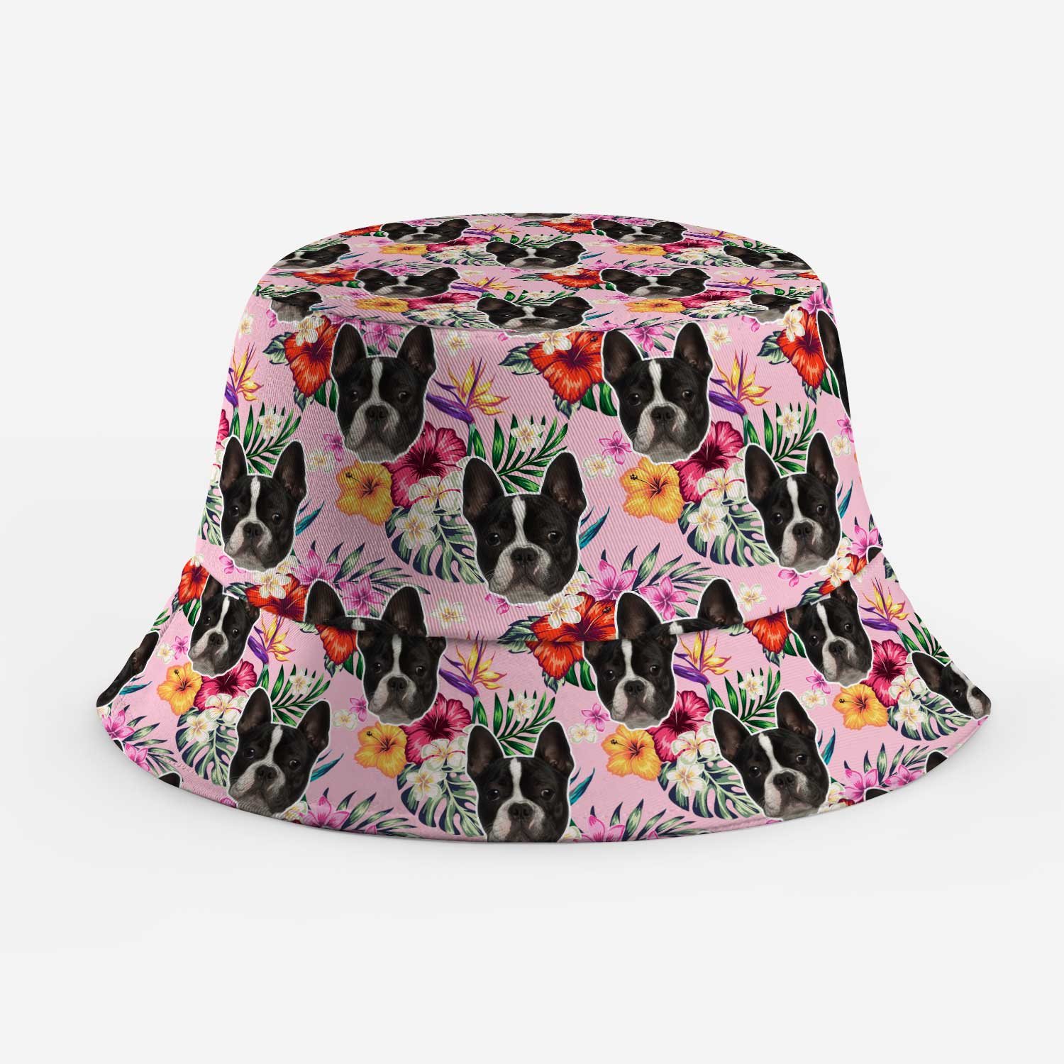 Tropical Hawaiian Dog Faces Custom Bucket Hat