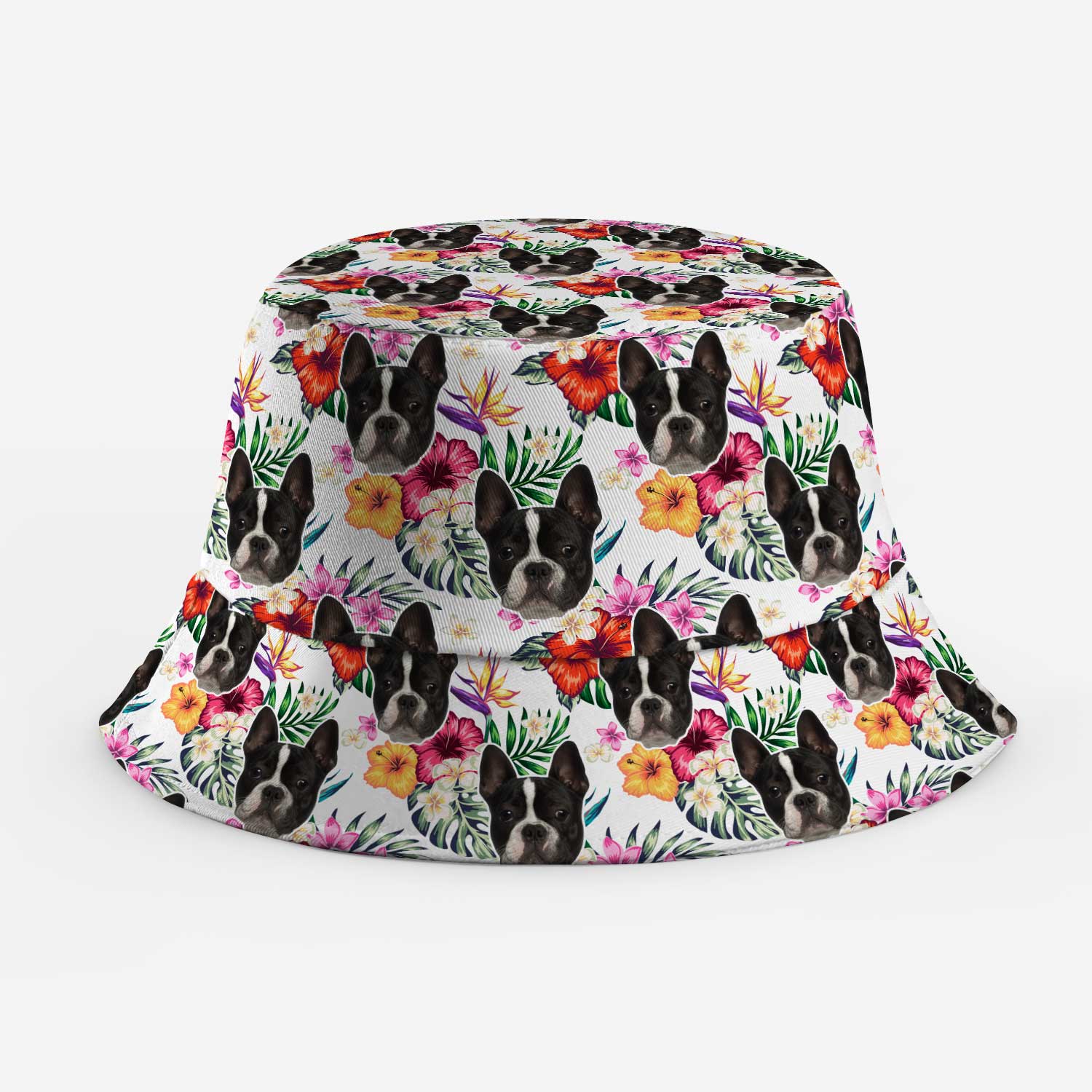 Tropical Hawaiian Dog Faces Custom Bucket Hat