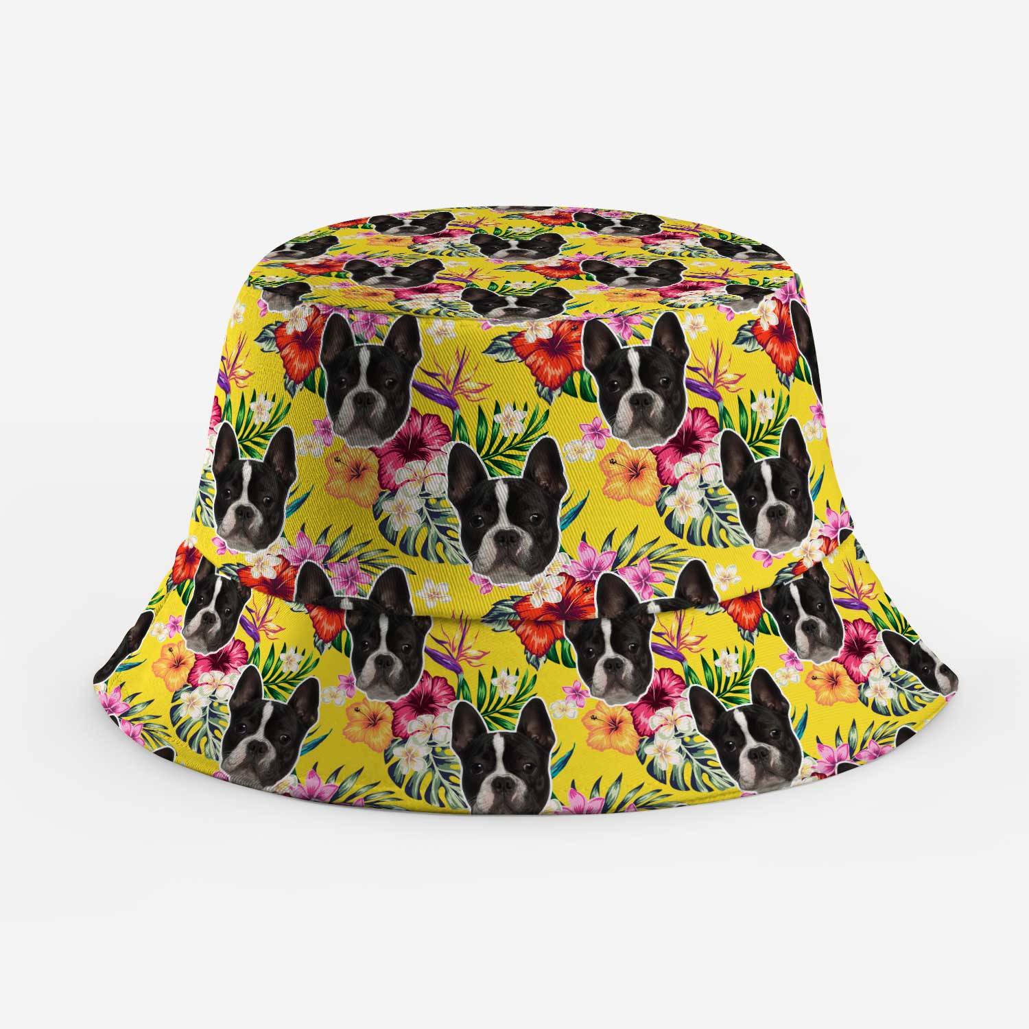 Tropical Hawaiian Dog Faces Custom Bucket Hat