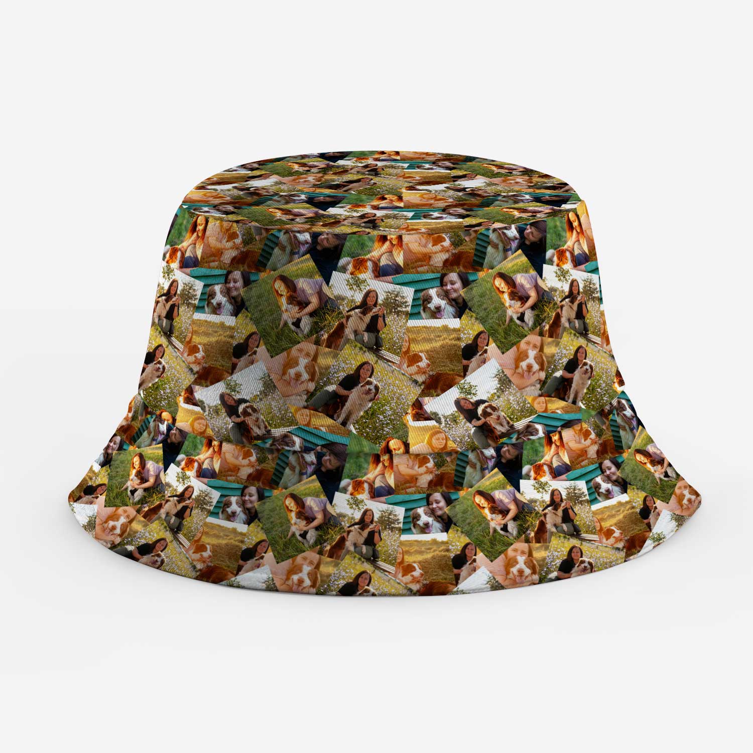 Overlap Dog Photo Collage Custom Bucket Hat