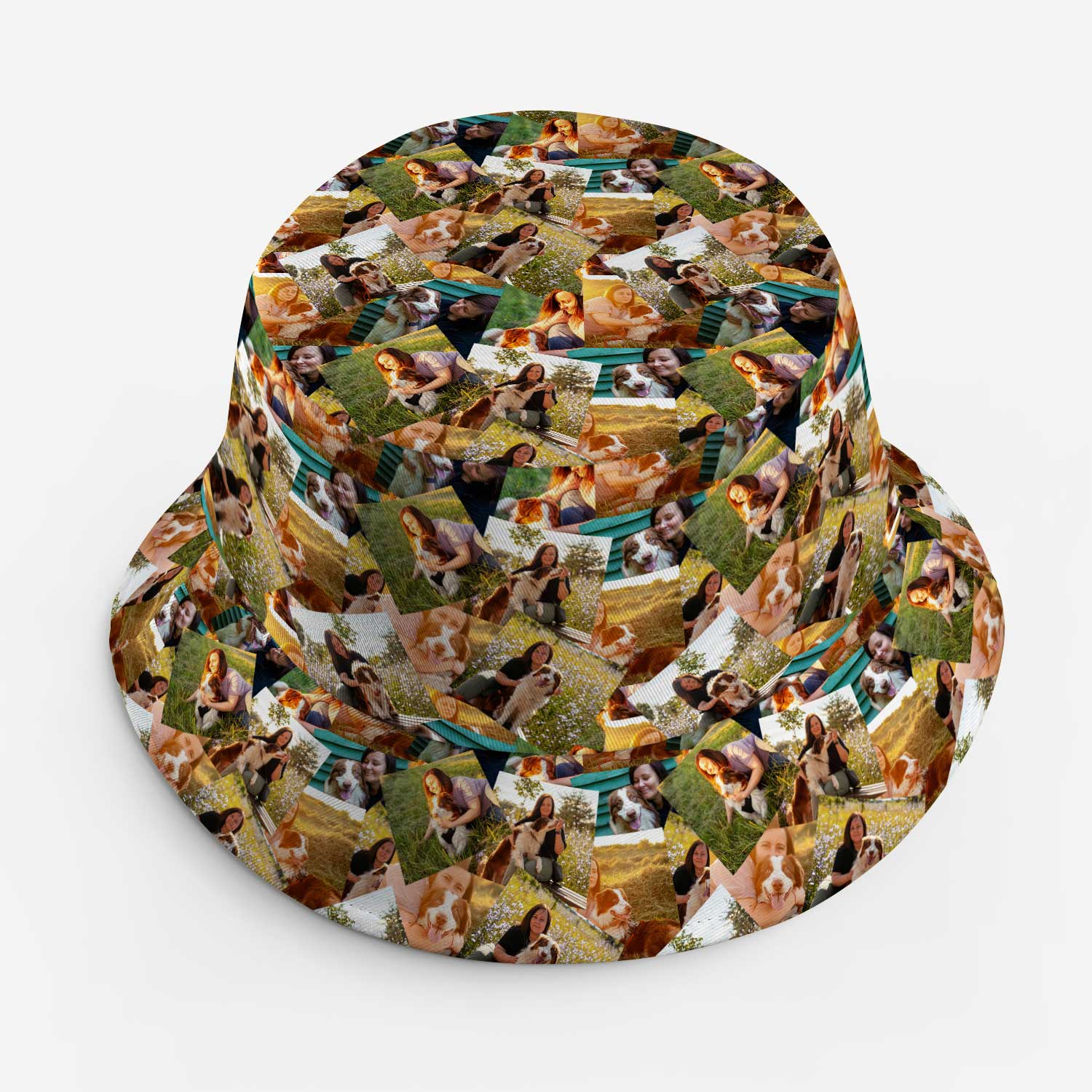 Overlap Dog Photo Collage Custom Bucket Hat
