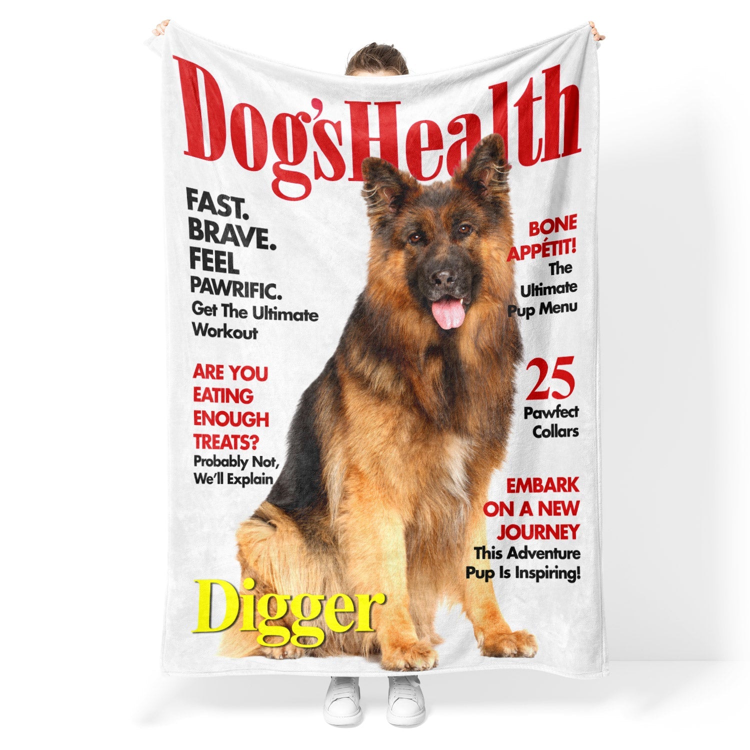 Dogs Health Fashion Magazine Cover Personalized Dog Blanket