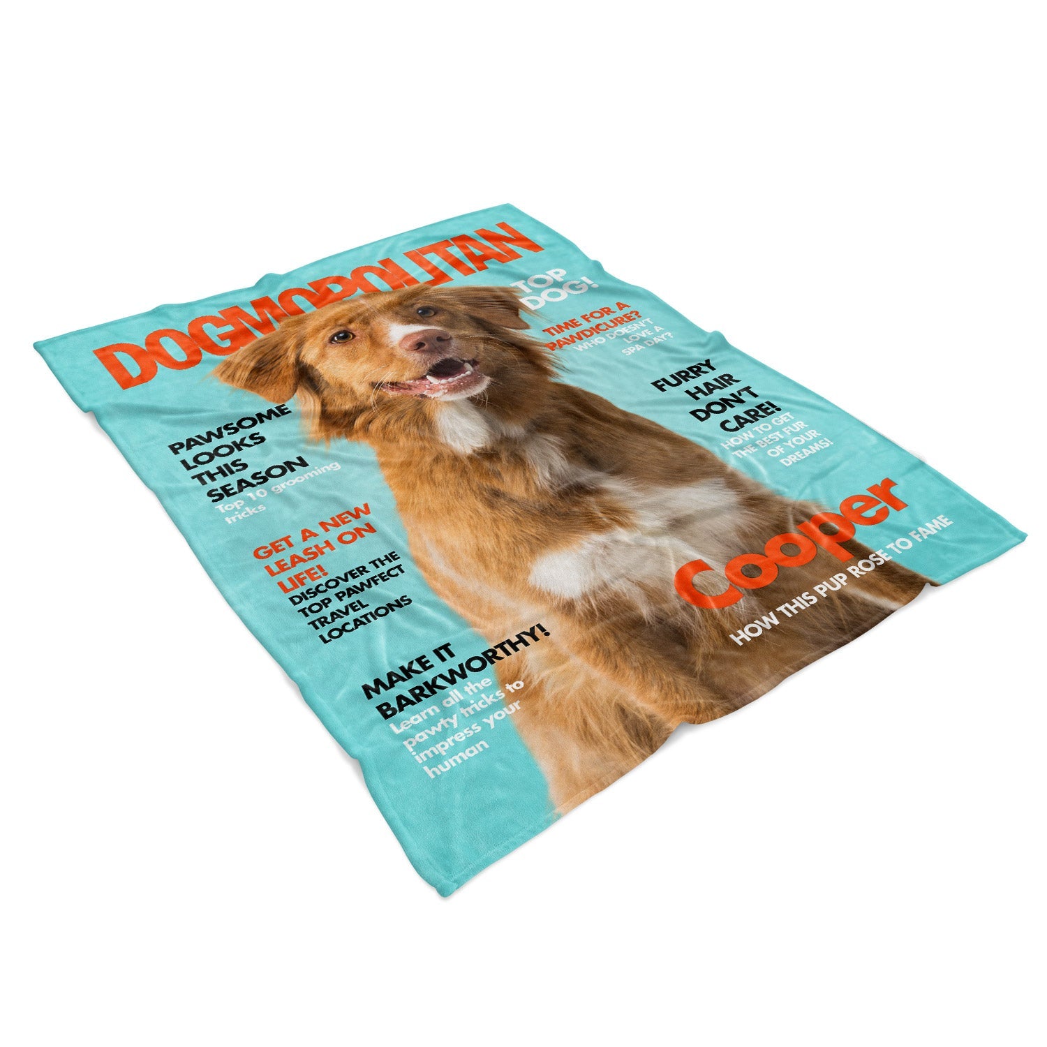 Dogmopolitan Fashion Magazine Cover Personalized Dog Blanket