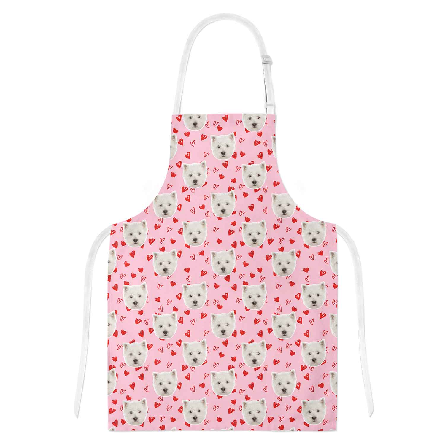 Love Heart Pattern Personalized Dog Apron