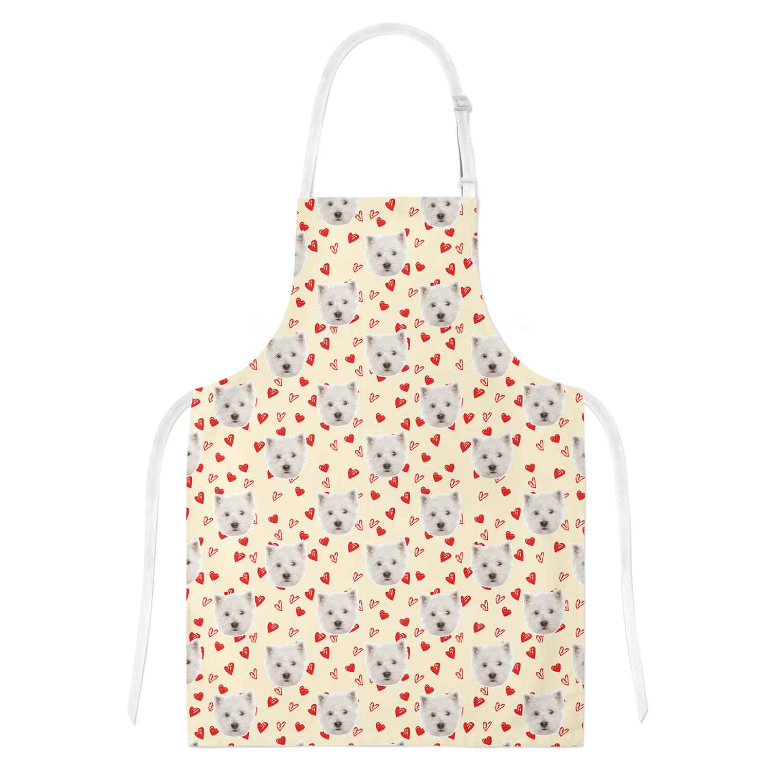Love Heart Pattern Personalized Dog Apron