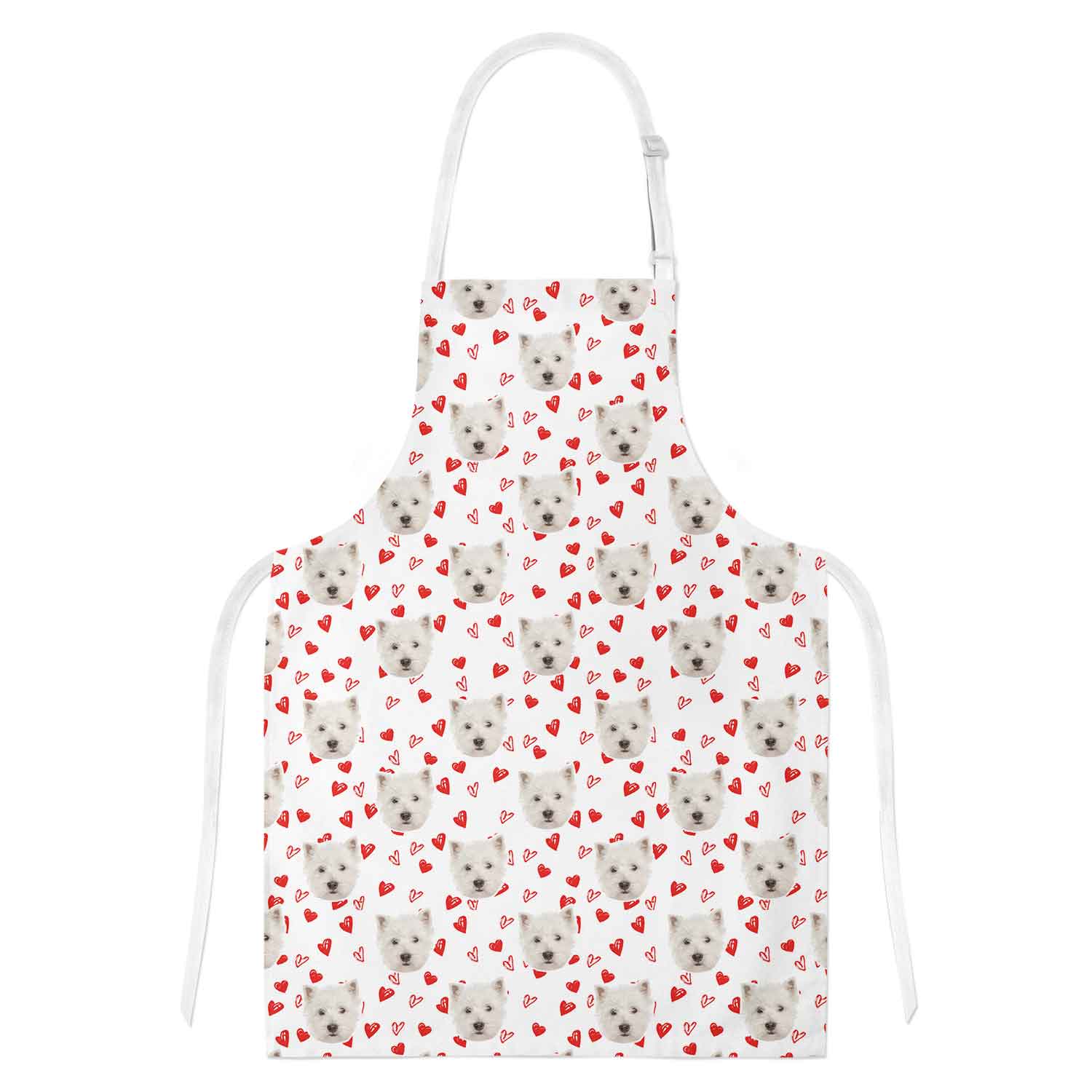 Love Heart Pattern Personalized Dog Apron