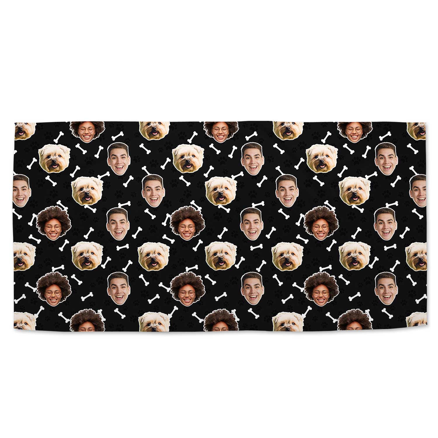 Dogzy Bones Print Personalized Dog Towel