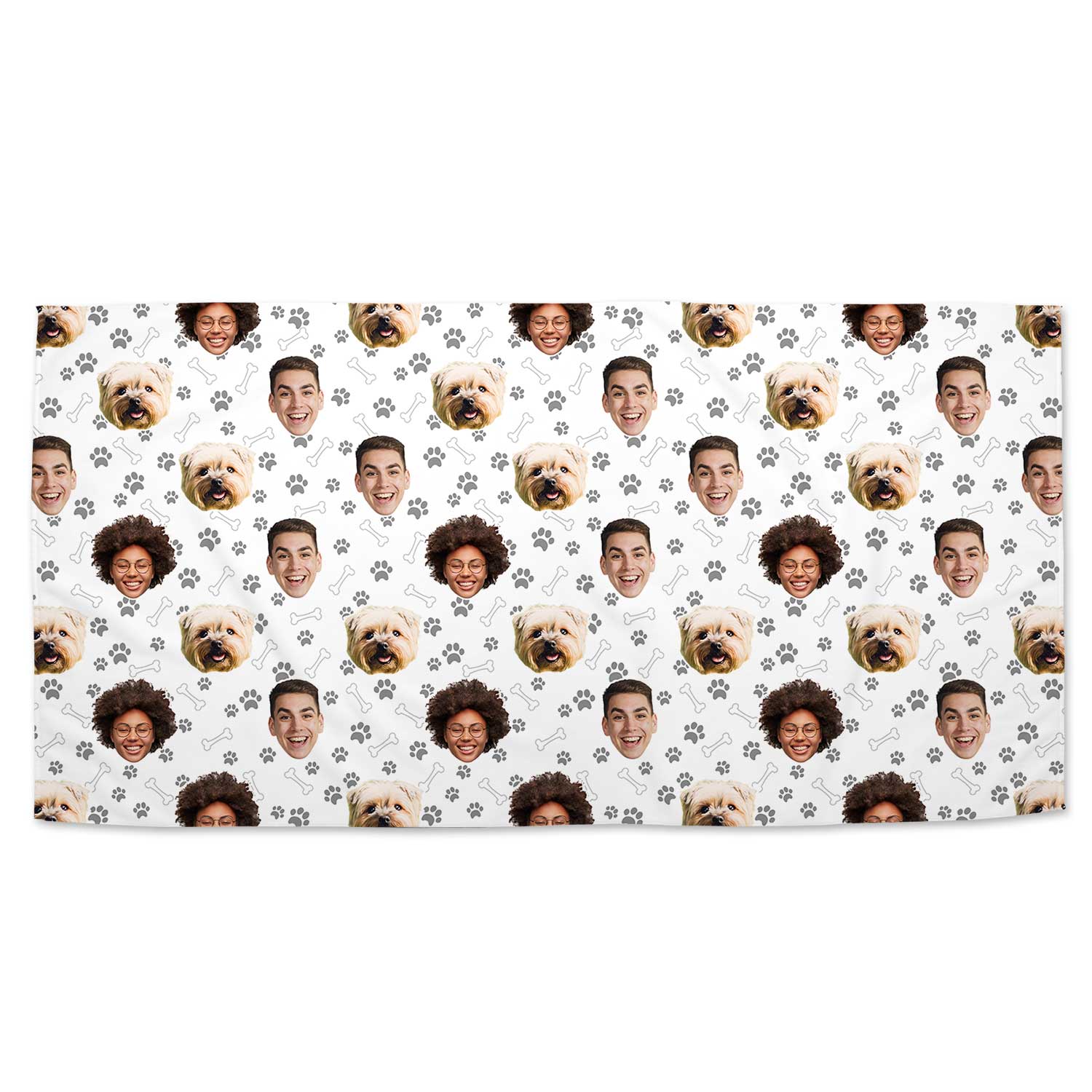 Dogzy Bones Print Personalized Dog Towel