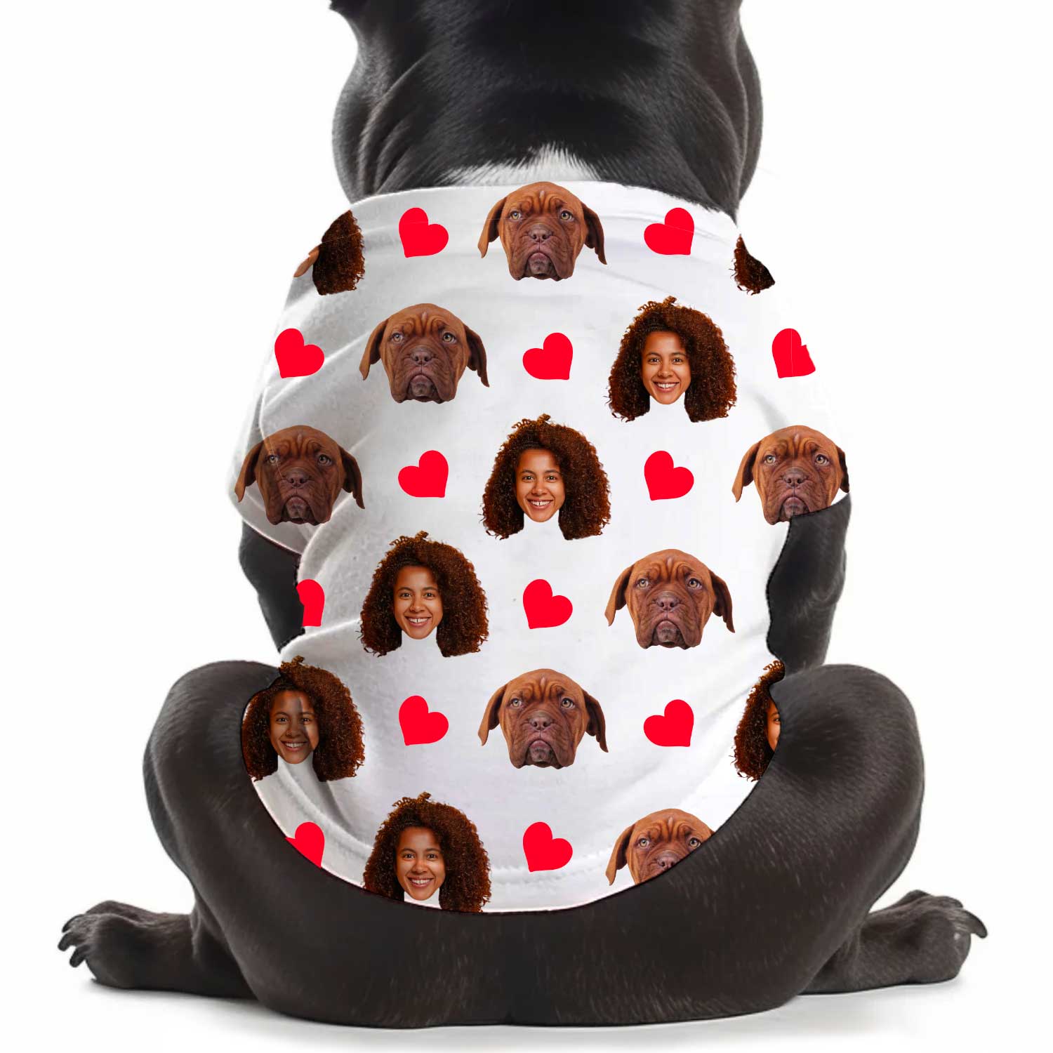 Red Hearts Personalized Dog T Shirt