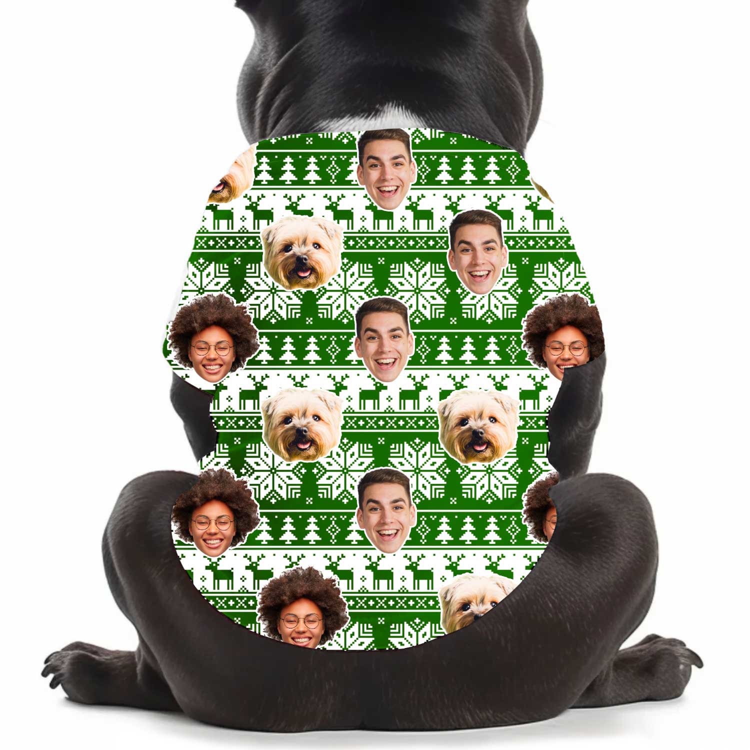 Family Faces Nordic Christmas Personalized Dog T Shirt