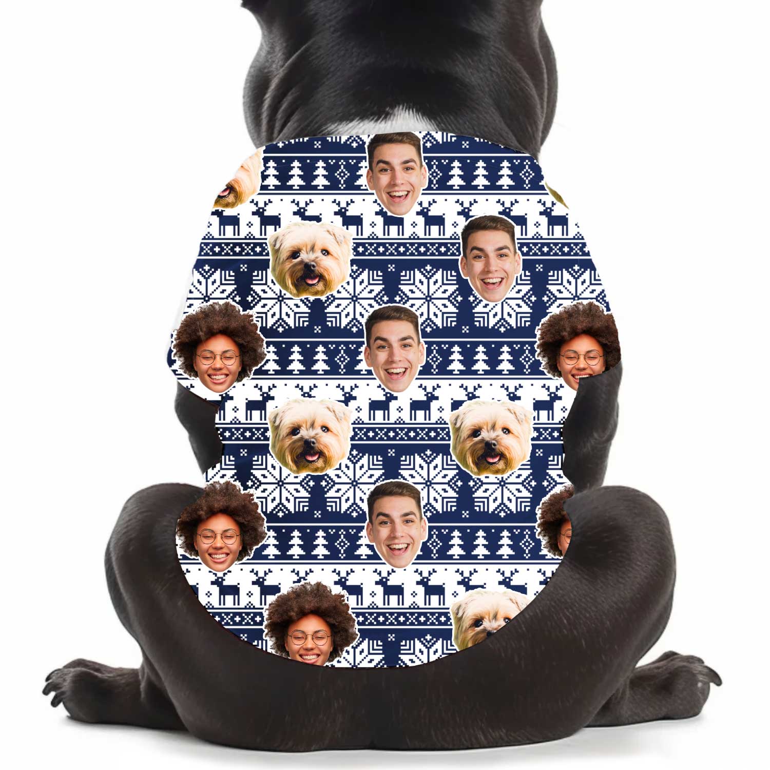 Family Faces Nordic Christmas Personalized Dog T Shirt